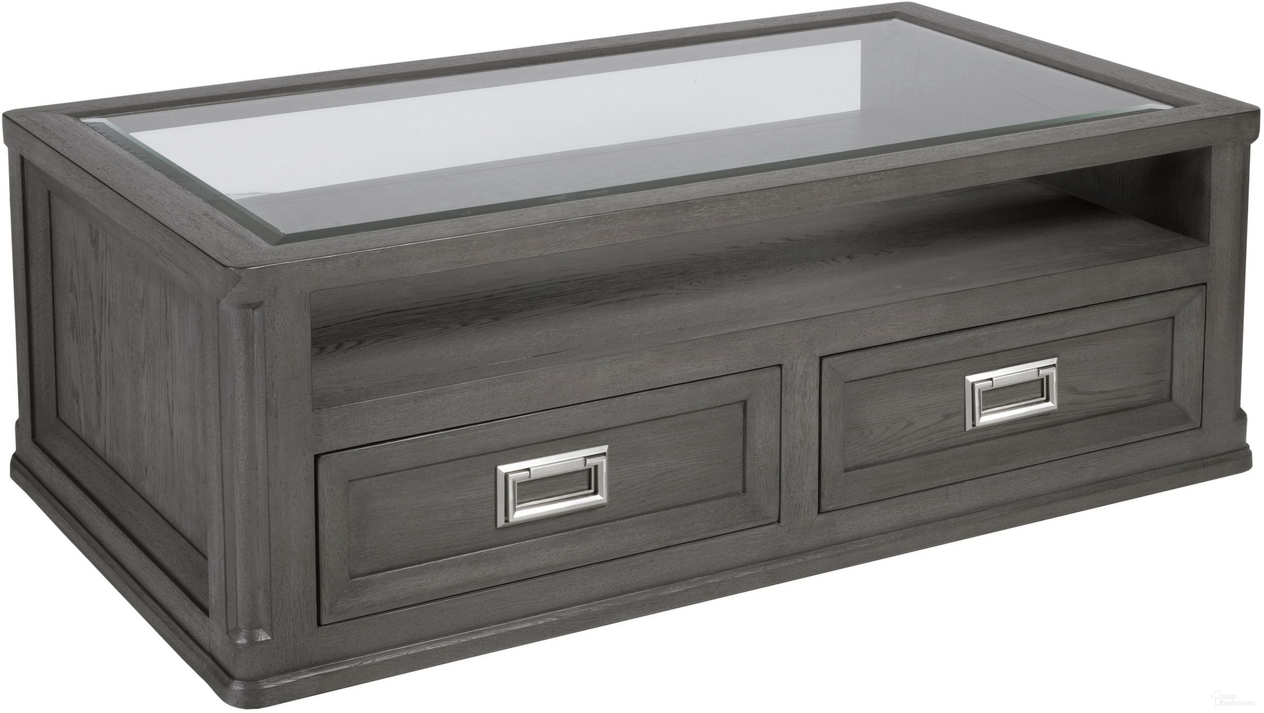 The appearance of Appellation Appellation Rectangular Cocktail Table In Gray designed by Artistica Home in the transitional interior design. This gray piece of furniture was selected by 1StopBedrooms from Appellation Collection to add a touch of cosiness and style into your home. Sku: 2200-945. Material: Wood.