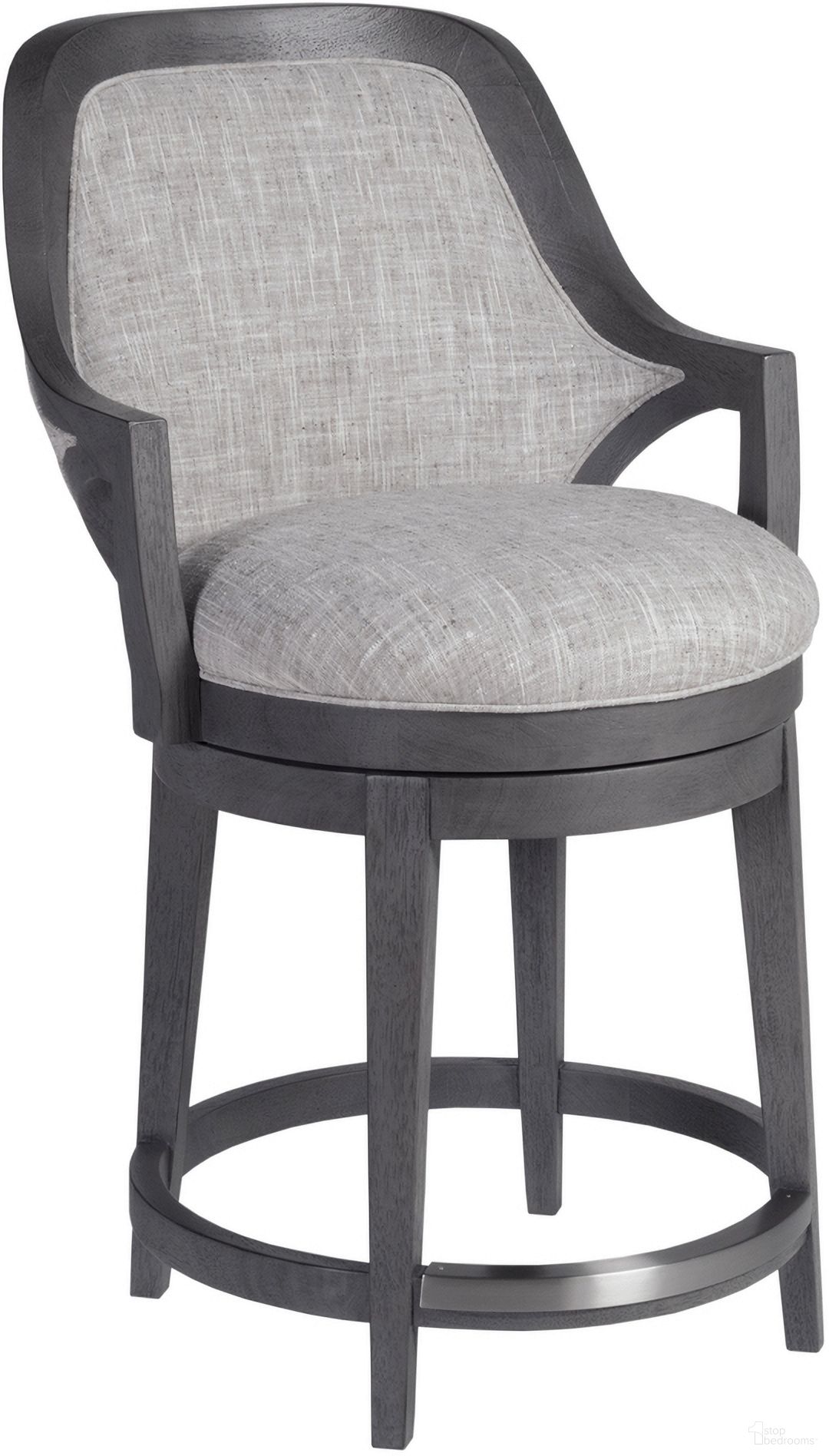 The appearance of Appellation Appellation Upholstered Swivel Counter Stool In Gray designed by Artistica Home in the transitional interior design. This gray piece of furniture was selected by 1StopBedrooms from Appellation Collection to add a touch of cosiness and style into your home. Sku: 2200-895-01. Material: Wood.