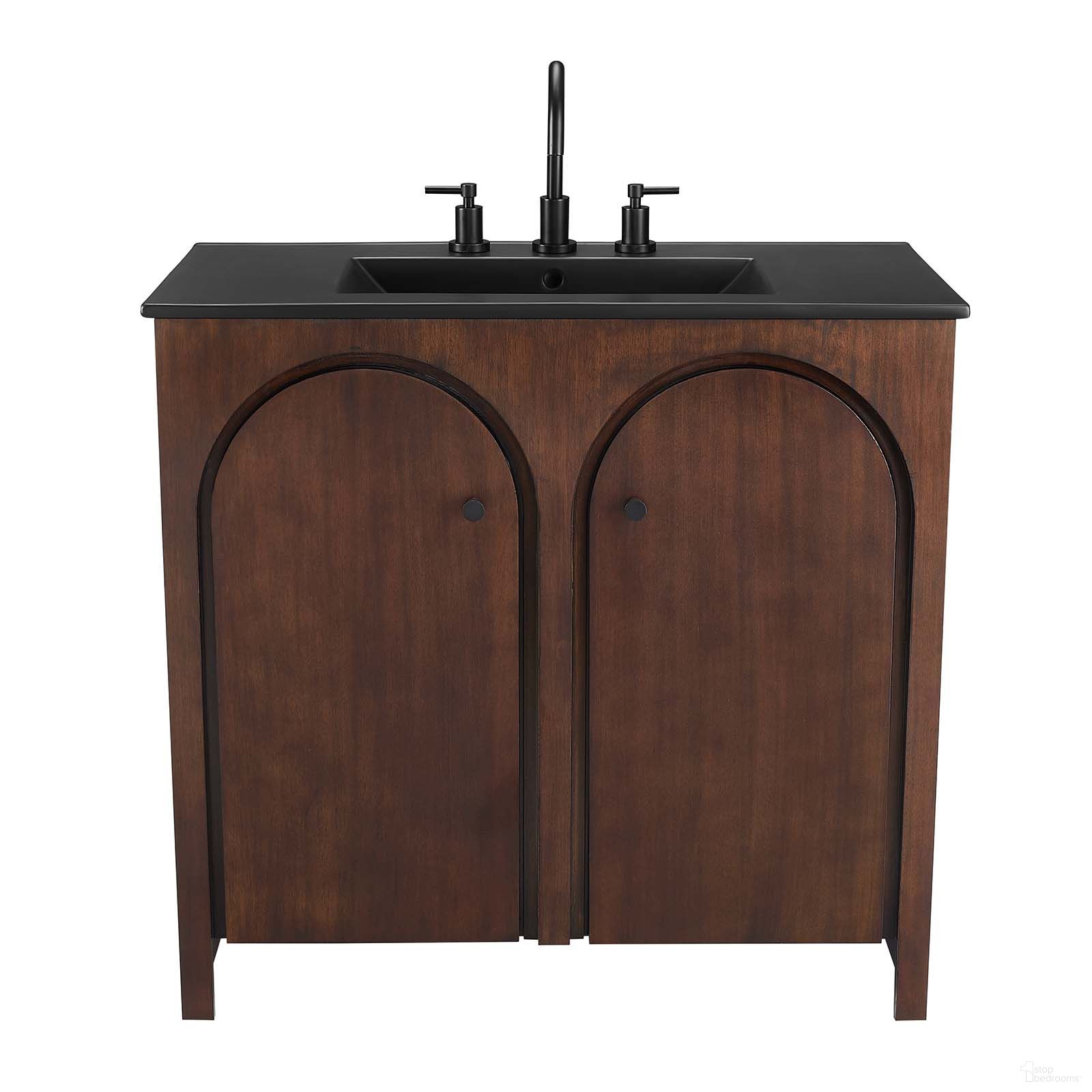 The appearance of Appia 36 Inch Bathroom Vanity In Walnut and Black designed by Modway in the modern / contemporary interior design. This walnut and black piece of furniture was selected by 1StopBedrooms from Appia Collection to add a touch of cosiness and style into your home. Sku: EEI-5071-BLK;EEI-6540-WAL. Material: MDF.