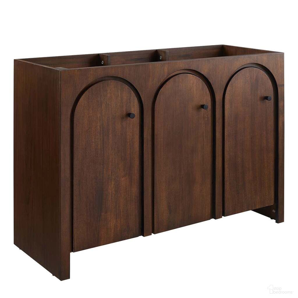 The appearance of Appia 48 Inch Bathroom Vanity Cabinet In Walnut designed by Modway in the modern / contemporary interior design. This walnut piece of furniture  was selected by 1StopBedrooms from Appia Collection to add a touch of cosiness and style into your home. Sku: EEI-6541-WAL. Material: Wood.