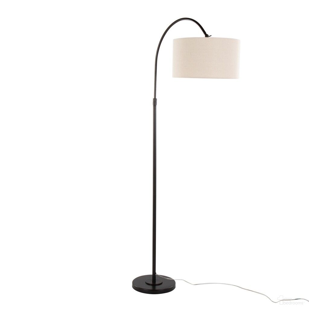 April 72 Inch Metal Floor Lamp In Oil Bronze and Natural