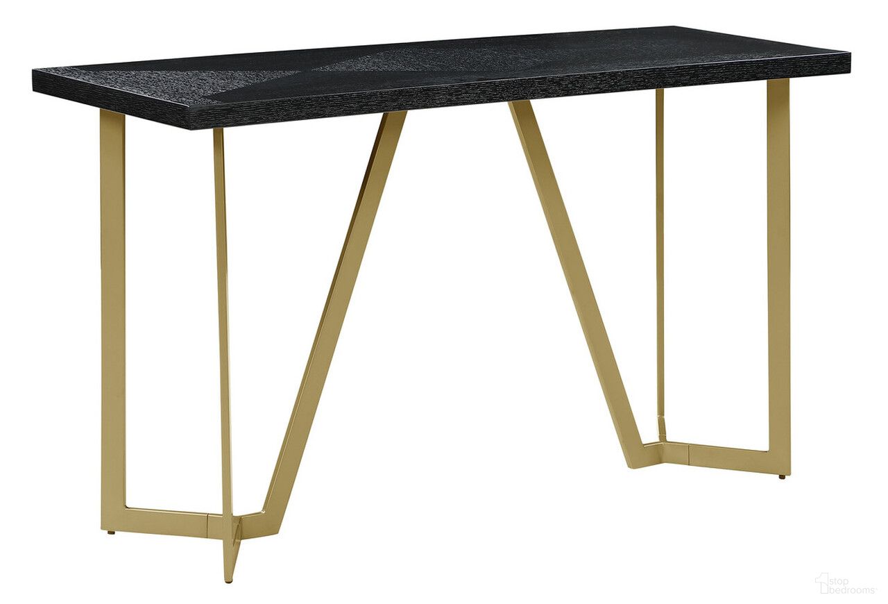 The appearance of April Console Table In Black and Gold Painted Legs designed by Best Quality Furniture in the modern / contemporary interior design. This black and gold piece of furniture was selected by 1StopBedrooms from April Collection to add a touch of cosiness and style into your home. Sku: CT282. Material: Wood.