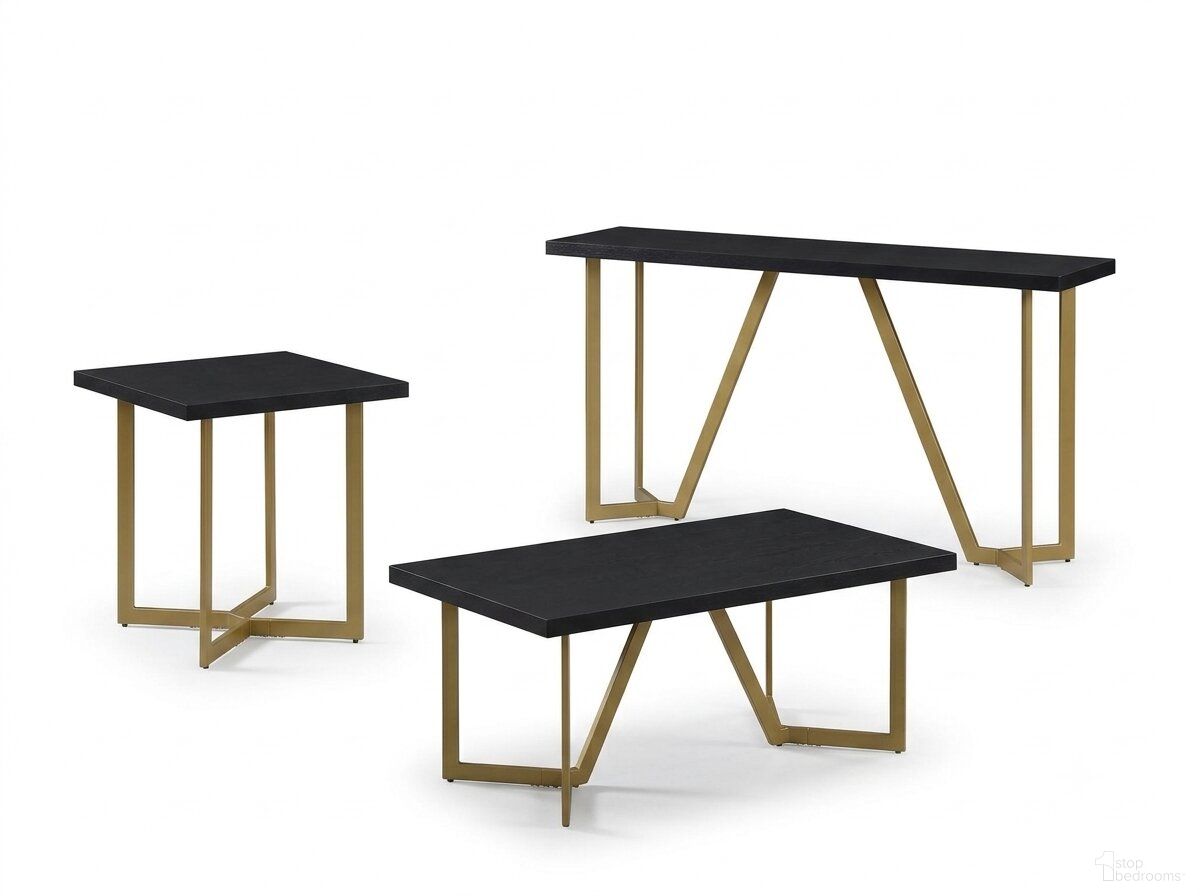 April Occasional Table Set In Black and Gold