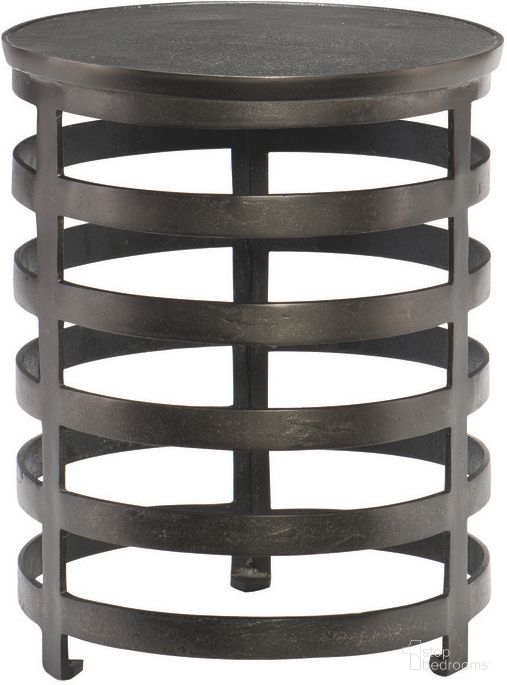 The appearance of Apsley Round Chairside Table designed by Bernhardt in the modern / contemporary interior design. This black nickel piece of furniture  was selected by 1StopBedrooms from Apsley Collection to add a touch of cosiness and style into your home. Sku: 375161. Material: Aluminum.
