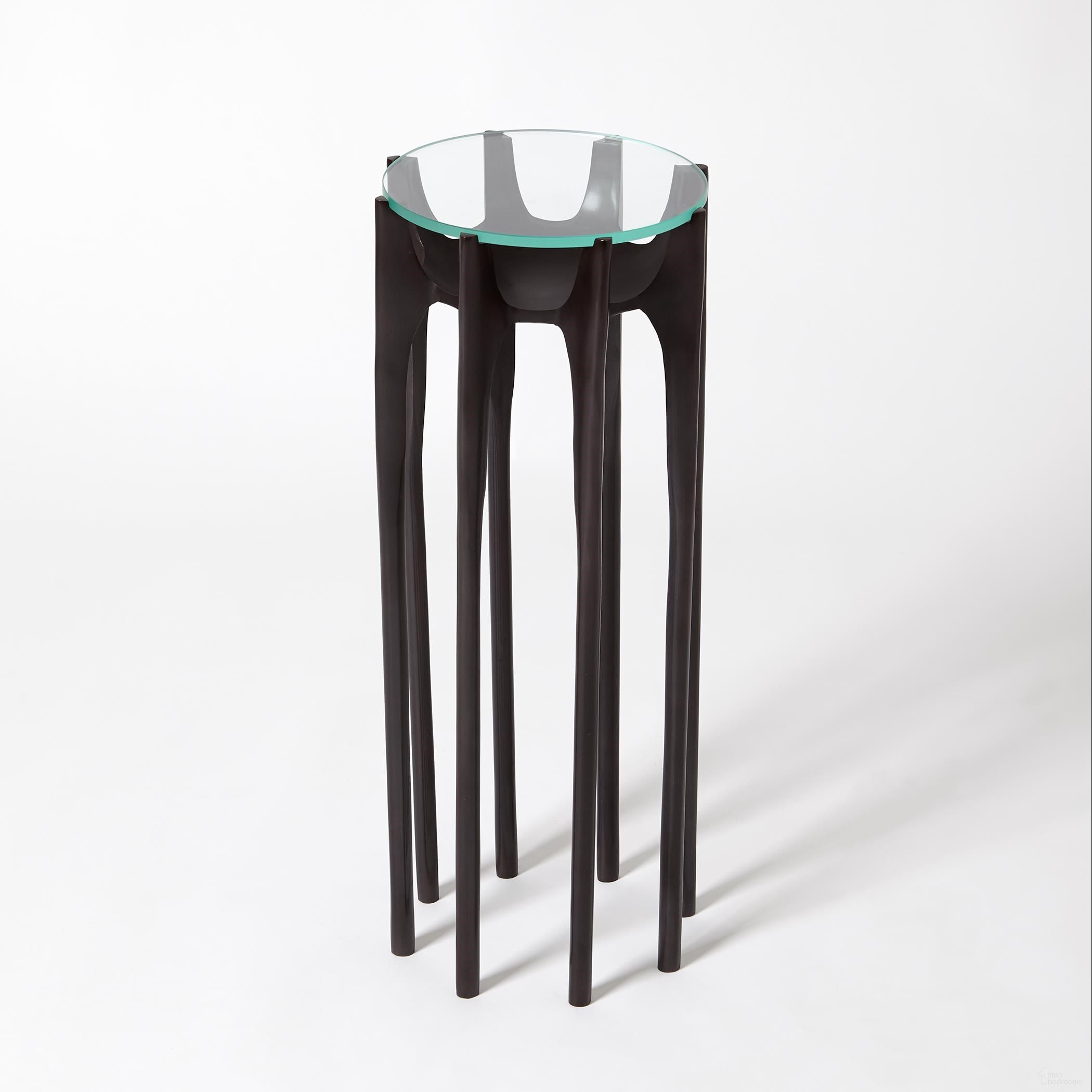 The appearance of Aquilo Accent Table In Oil Rubbed Bronze designed by Global Views in the modern / contemporary interior design. This bronze piece of furniture  was selected by 1StopBedrooms from Aquilo Collection to add a touch of cosiness and style into your home. Sku: 791115. Material: Aluminum.