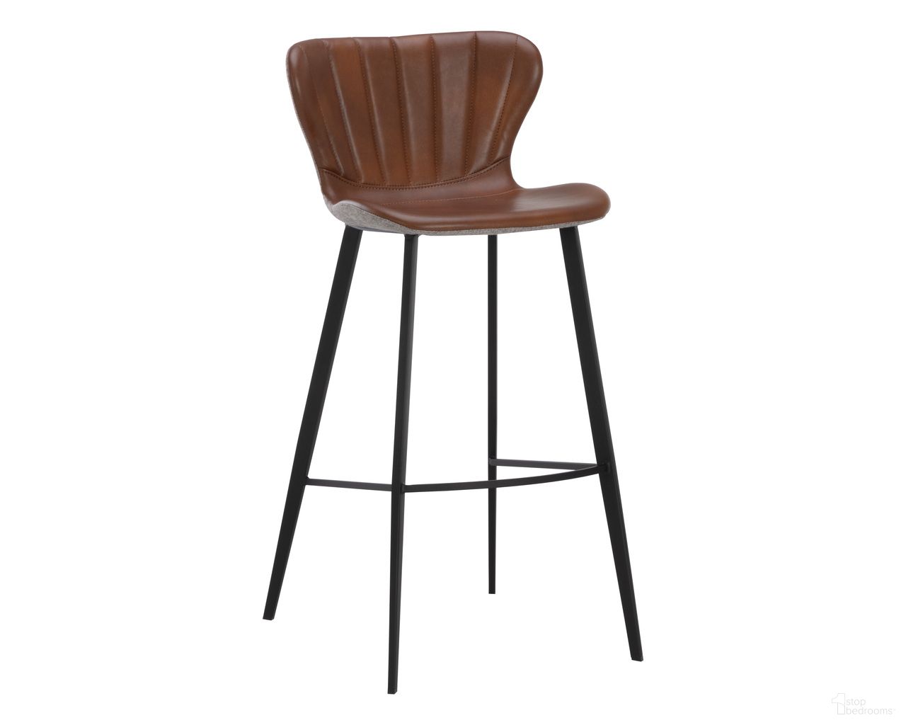 Arabella Barstool In November Grey and Bravo Cognac