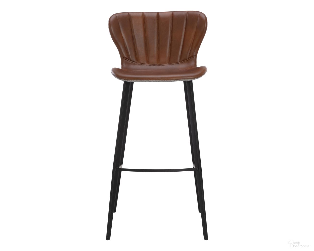 Arabella Barstool In November Grey and Bravo Cognac