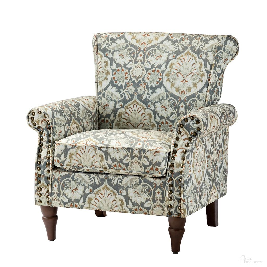 The appearance of Araceli Armchair In Pine designed by Karat Home in the modern / contemporary interior design. This pine piece of furniture was selected by 1StopBedrooms from Araceli Collection to add a touch of cosiness and style into your home. Sku: CHWS0213-PINE. Material: Print Velvet Fabric.