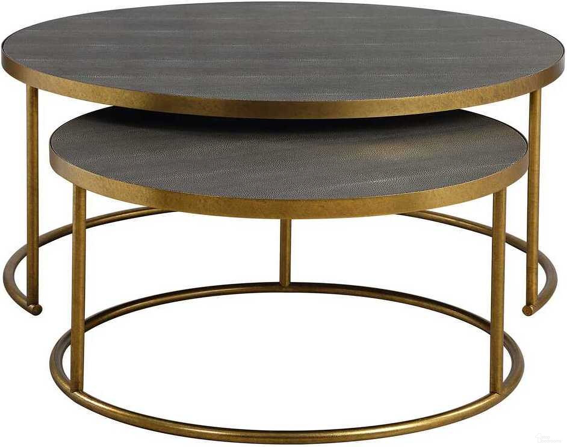 The appearance of Aragon Nesting Coffee Tables Set of 2 In Gray designed by Uttermost in the modern / contemporary interior design. This gray piece of furniture  was selected by 1StopBedrooms from Aragon Collection to add a touch of cosiness and style into your home. Sku: 50080. Material: PU.