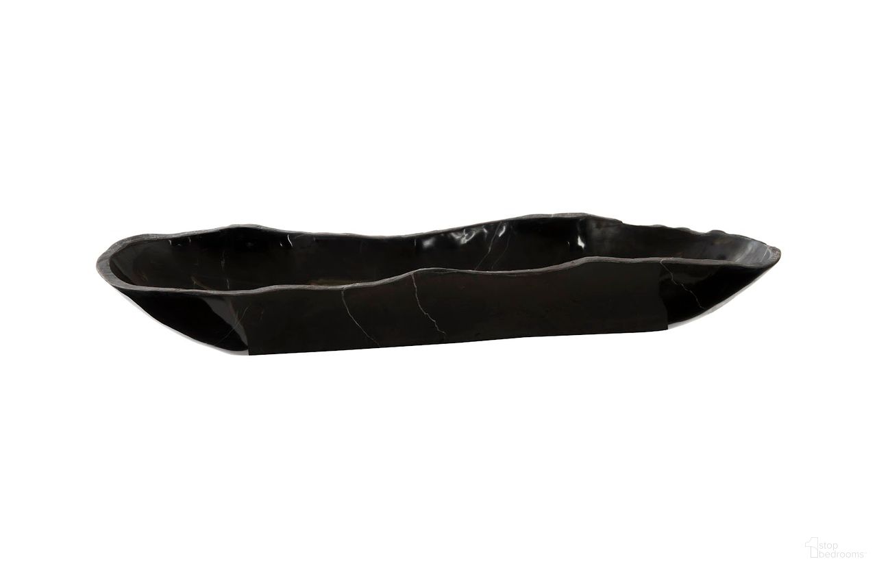 Aragonite Canoe Medium Decorative Bowl In Black