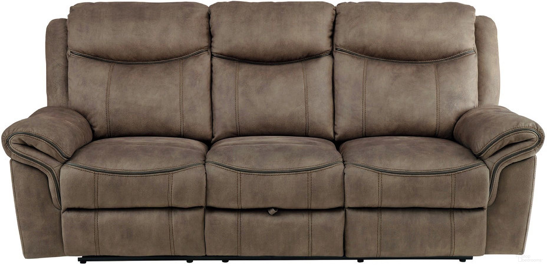 Aram Brown Double Reclining Sofa
