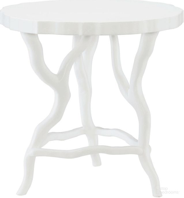 The appearance of Arbor Round Chairside Table designed by Bernhardt in the modern / contemporary interior design. This chalky white piece of furniture  was selected by 1StopBedrooms from Arbor Collection to add a touch of cosiness and style into your home. Sku: 375121. Material: Resin.