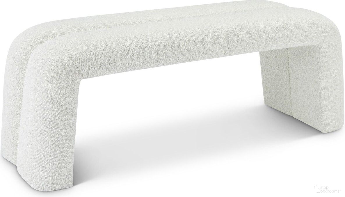The appearance of Arc Boucle Fabric Bench In Cream designed by Meridian in the modern / contemporary interior design. This cream piece of furniture was selected by 1StopBedrooms from Arc Collection to add a touch of cosiness and style into your home. Sku: 116Cream. Material: Wood.