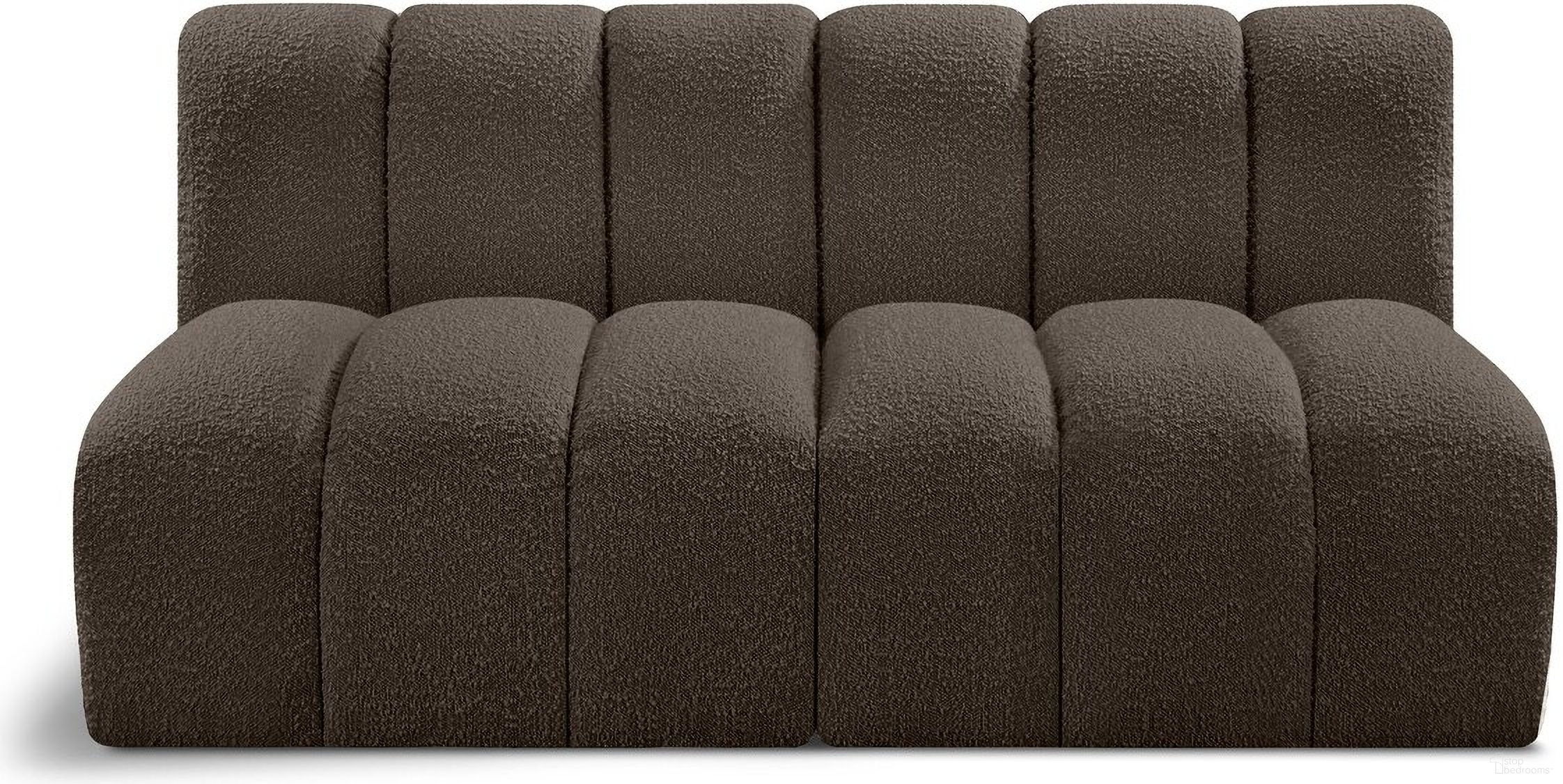 The appearance of Arc Boucle Fabric 2 Seater Modular Sofa In Brown designed by Meridian in the modern / contemporary interior design. This brown piece of furniture was selected by 1StopBedrooms from Arc Collection to add a touch of cosiness and style into your home. Sku: 102Brown-ST;102Brown-ST. Material: Boucle.