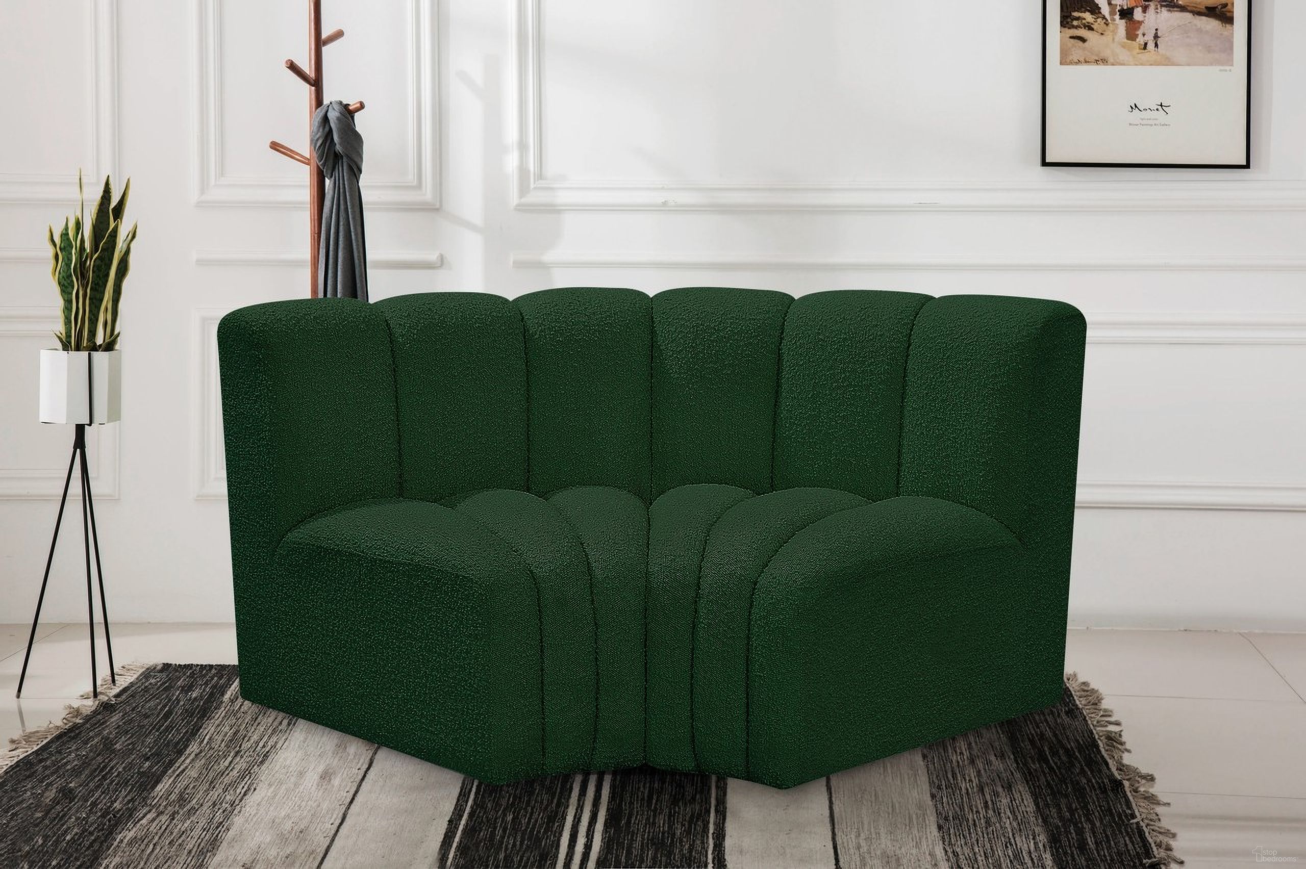 The appearance of Arc Boucle Fabric 2 Piece Modular Sofa In Green designed by Meridian in the modern / contemporary interior design. This green piece of furniture was selected by 1StopBedrooms from Arc Collection to add a touch of cosiness and style into your home. Sku: 102Green-CC;102Green-CC. Material: Plywood. Layout: Modular.