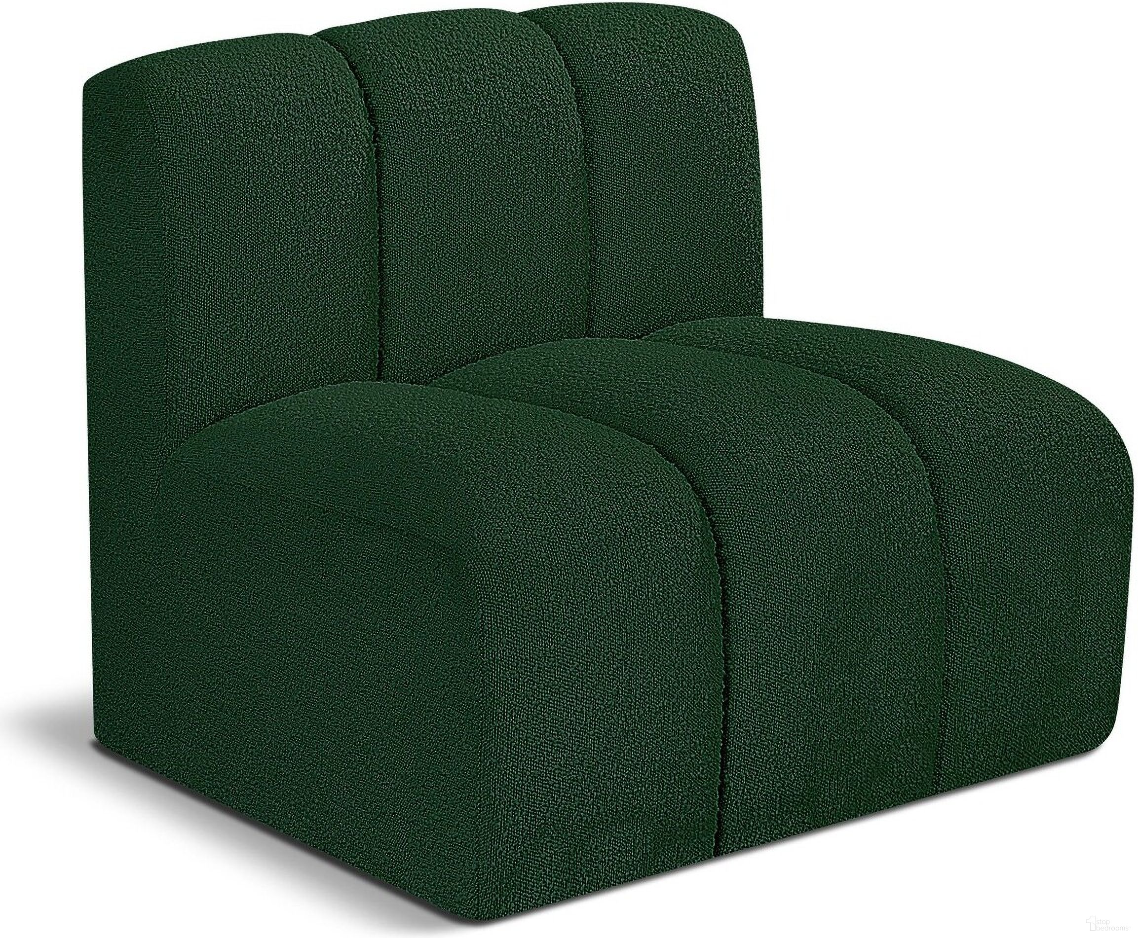 The appearance of Arc Boucle Fabric Straight Chair In Green designed by Meridian in the modern / contemporary interior design. This green piece of furniture was selected by 1StopBedrooms from Arc Collection to add a touch of cosiness and style into your home. Sku: 102Green-ST. Material: Boucle.