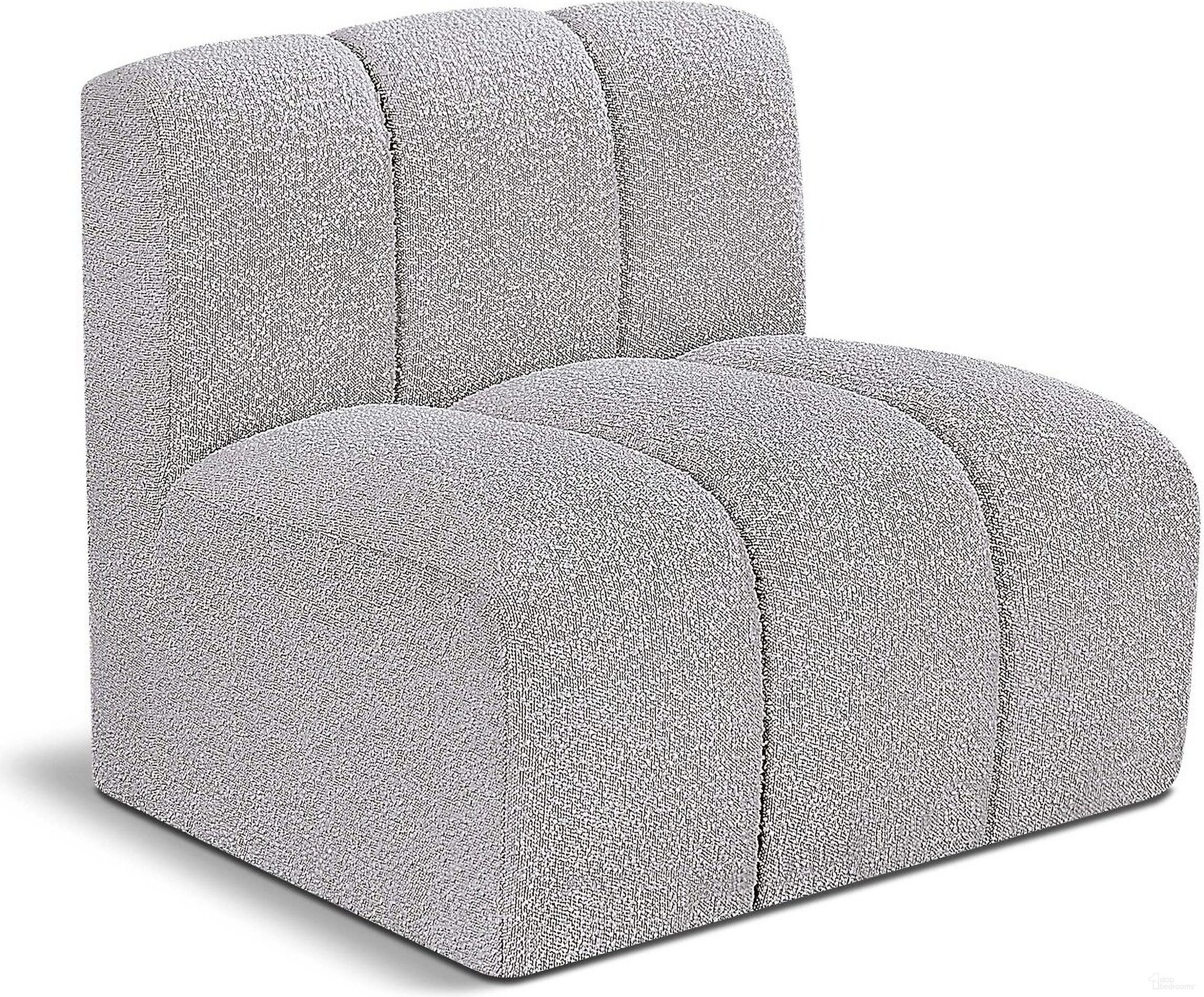 The appearance of Arc Boucle Fabric Straight Chair In Grey designed by Meridian in the modern / contemporary interior design. This grey piece of furniture  was selected by 1StopBedrooms from Arc Collection to add a touch of cosiness and style into your home. Sku: 102Grey-ST. Material: Boucle.