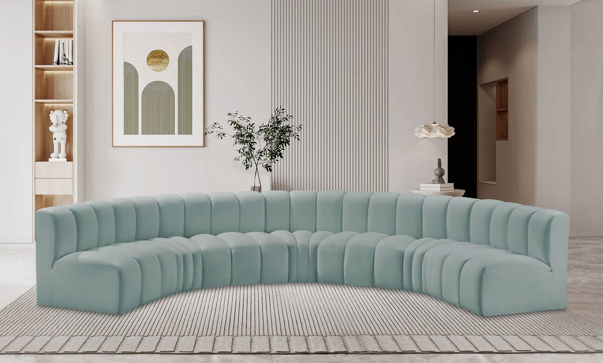 The appearance of Arc Mint Vegan Leather 7 Piece Modular Sofa In Green designed by Meridian in the modern / contemporary interior design. This mint piece of furniture was selected by 1StopBedrooms from Arc Collection to add a touch of cosiness and style into your home. Sku: 101Mint-ST;101Mint-ST;101Mint-ST;101Mint-ST;101Mint-CC;101Mint-CC;101Mint-CC. Material: Leather. Layout: Modular.