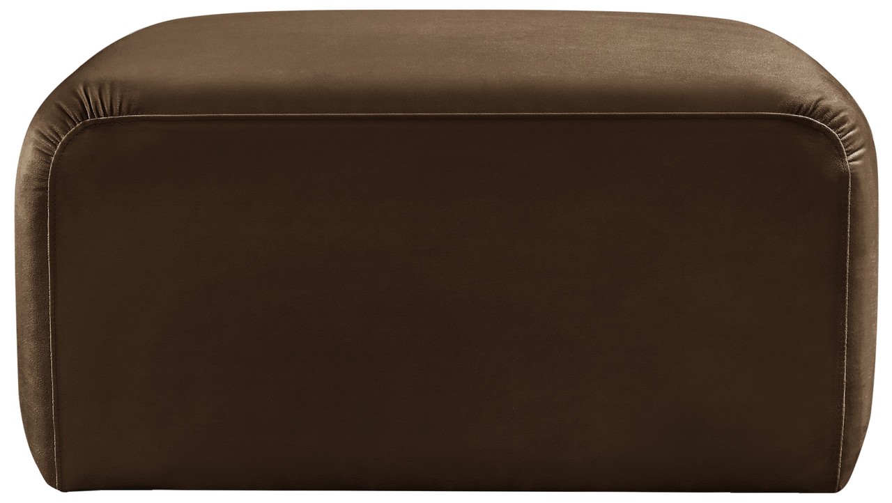 Arc Ottoman In Brown Velvet by Meridian | 1StopBedrooms