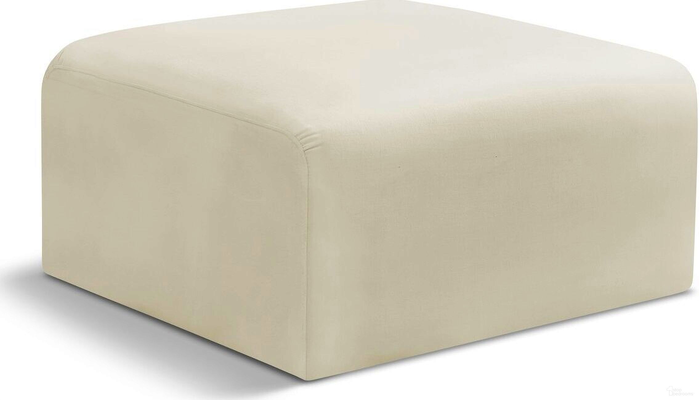 The appearance of Arc Ottoman In Cream Velvet designed by Meridian in the modern / contemporary interior design. This cream velvet piece of furniture was selected by 1StopBedrooms from Arc Collection to add a touch of cosiness and style into your home. Sku: 103Cream-Ott. Material: Velvet.