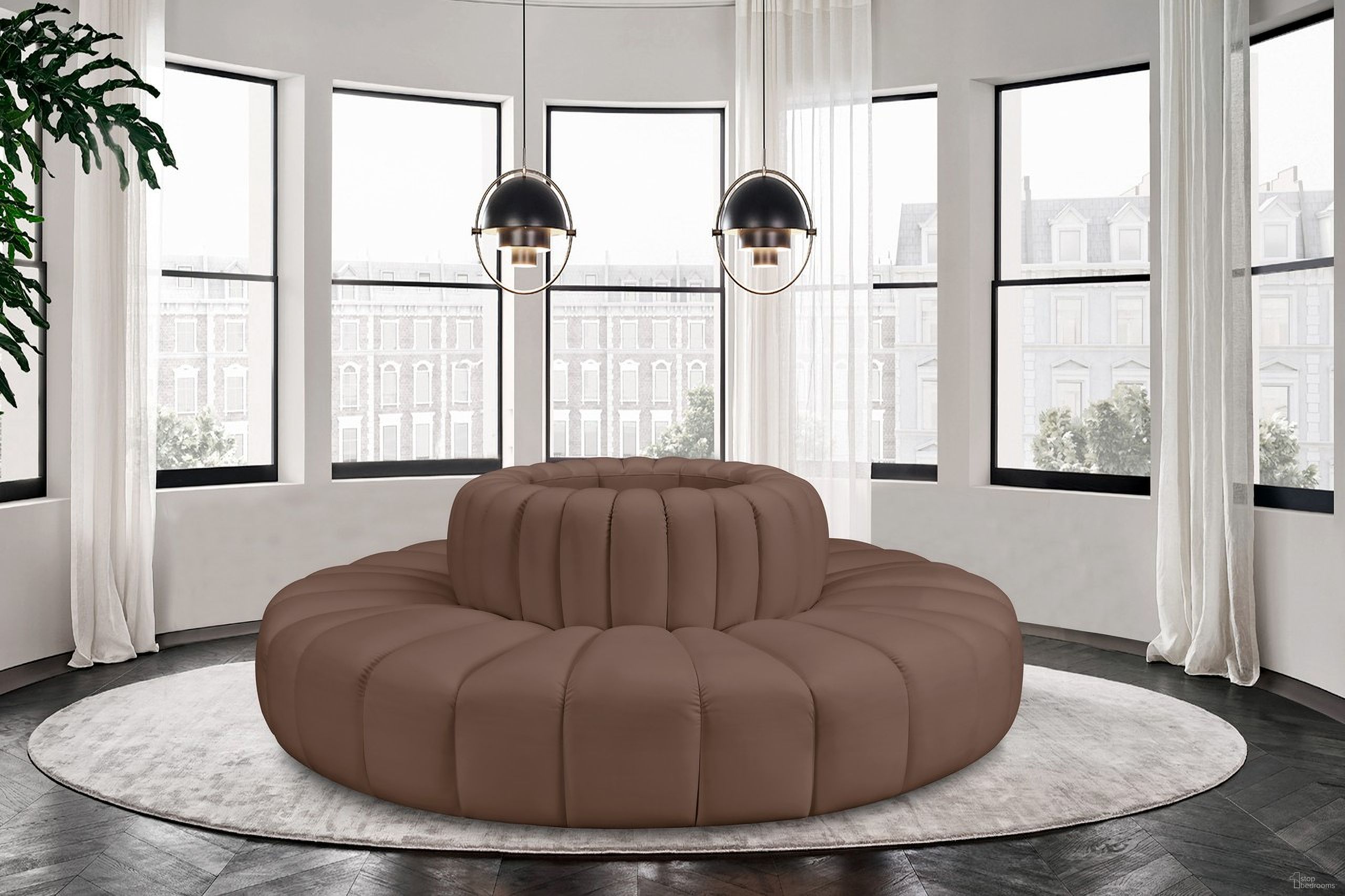 The appearance of Arc Vegan Leather 8 Piece Modular Sofa In Brown designed by Meridian in the modern / contemporary interior design. This brown piece of furniture was selected by 1StopBedrooms from Arc Collection to add a touch of cosiness and style into your home. Sku: 101Brown-RC;101Brown-RC;101Brown-RC;101Brown-RC;101Brown-RC;101Brown-RC;101Brown-RC;101Brown-RC. Material: Leather. Layout: Modular.