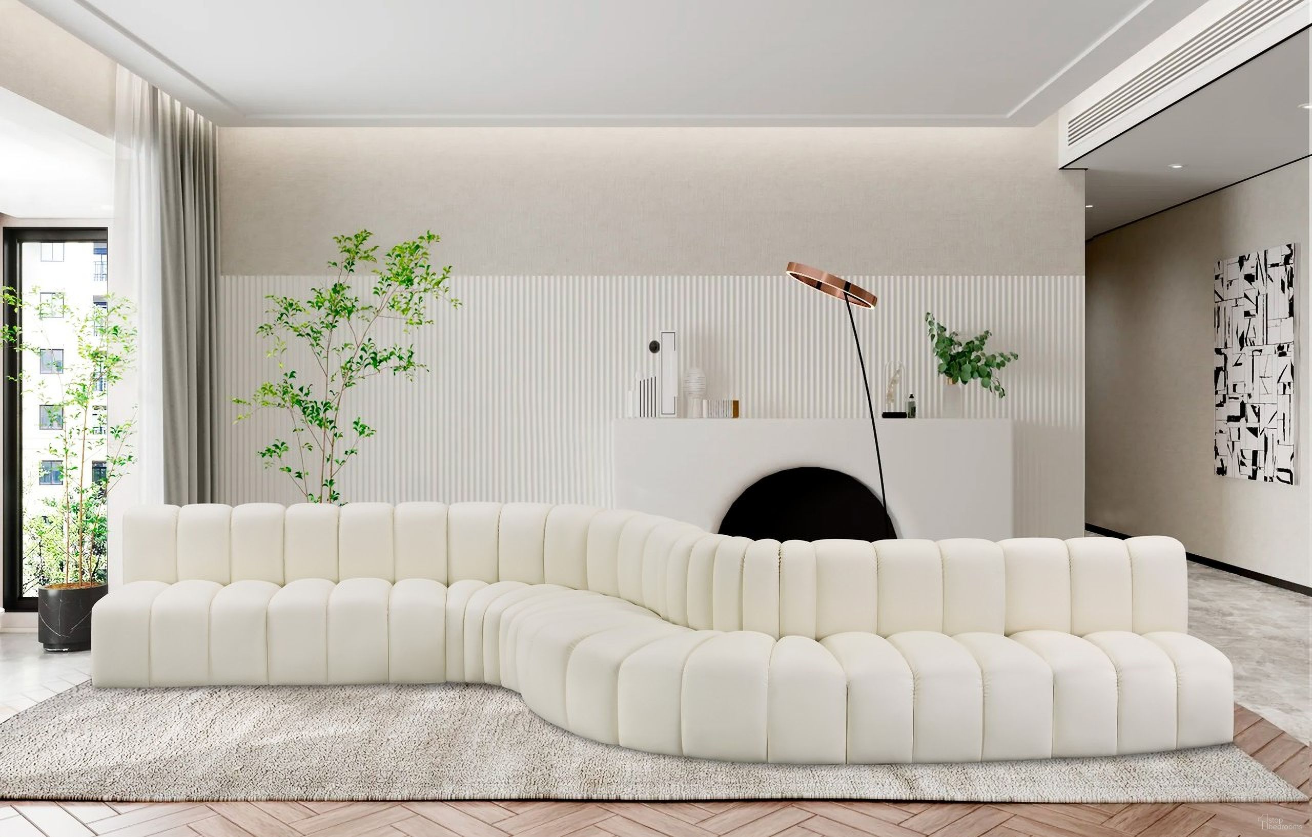 The appearance of Arc Vegan Leather 8 Piece Modular Sofa In Cream designed by Meridian in the modern / contemporary interior design. This cream piece of furniture was selected by 1StopBedrooms from Arc Collection to add a touch of cosiness and style into your home. Sku: 101Cream-ST;101Cream-ST;101Cream-ST;101Cream-ST;101Cream-CC;101Cream-CC;101Cream-RC;101Cream-RC. Material: Leather. Layout: Modular.