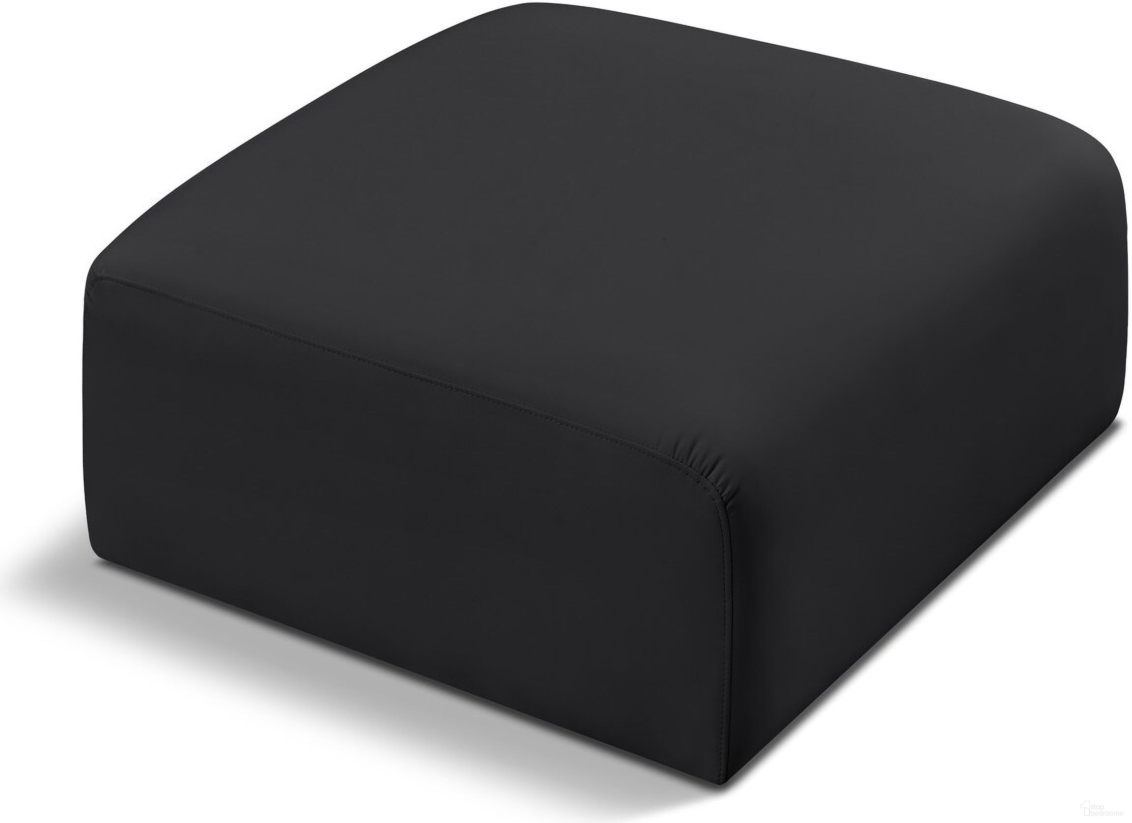 The appearance of Arc Vegan Leather Ottoman In Black designed by Meridian in the modern / contemporary interior design. This black piece of furniture was selected by 1StopBedrooms from Arc Collection to add a touch of cosiness and style into your home. Sku: 101Black-Ott. Material: Leather.