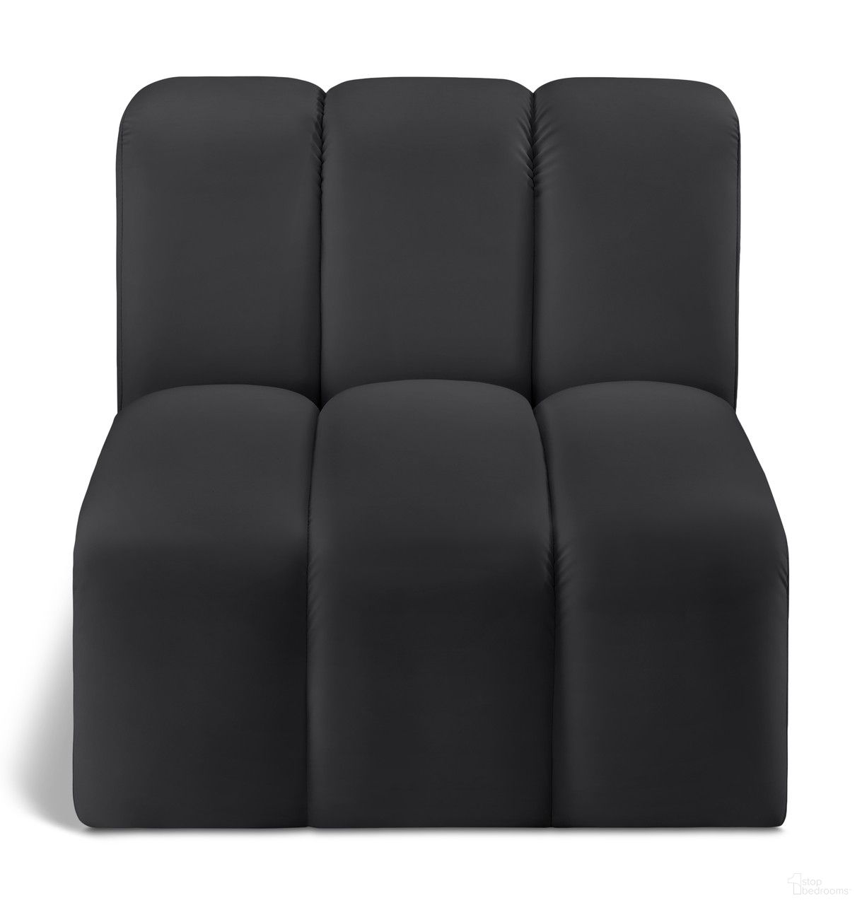 The appearance of Arc Vegan Leather Straight Chair In Black designed by Meridian in the modern / contemporary interior design. This black piece of furniture was selected by 1StopBedrooms from Arc Collection to add a touch of cosiness and style into your home. Sku: 101Black-ST. Material: Plywood.