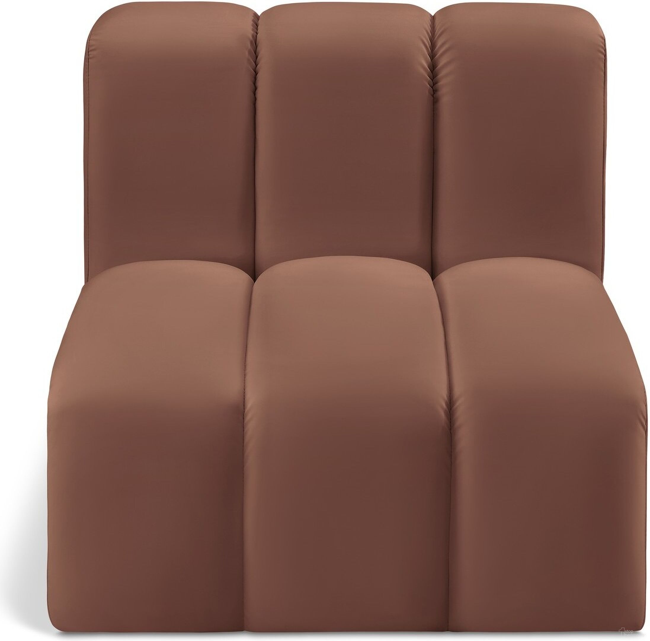 The appearance of Arc Vegan Leather Straight Chair In Cognac designed by Meridian in the modern / contemporary interior design. This cognac piece of furniture  was selected by 1StopBedrooms from Arc Collection to add a touch of cosiness and style into your home. Sku: 101Cognac-ST. Material: Leather.