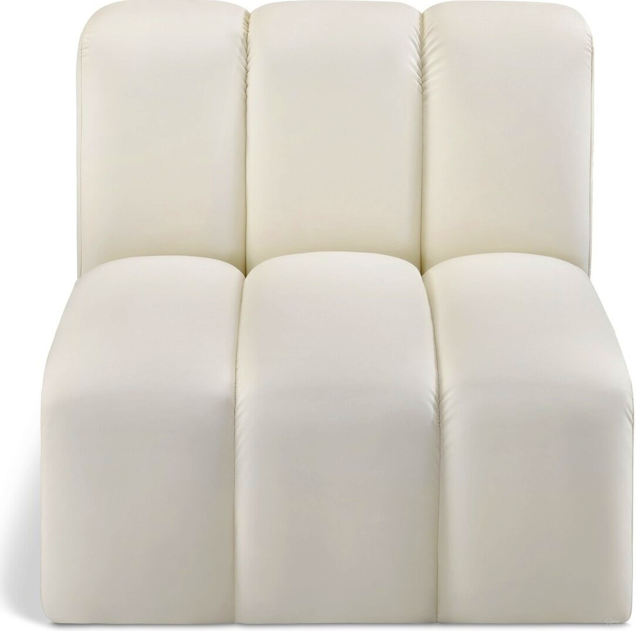The appearance of Arc Vegan Leather Straight Chair In Cream designed by Meridian in the modern / contemporary interior design. This cream piece of furniture  was selected by 1StopBedrooms from Arc Collection to add a touch of cosiness and style into your home. Sku: 101Cream-ST. Material: Plywood.
