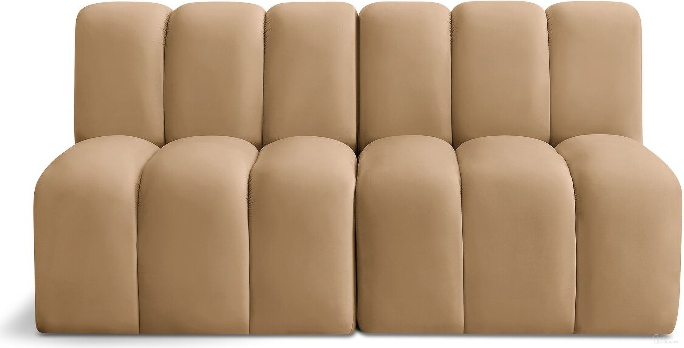 The appearance of Arc Velvet 2 Seater Modular Sofa In Camel designed by Meridian in the modern / contemporary interior design. This camel piece of furniture was selected by 1StopBedrooms from Arc Collection to add a touch of cosiness and style into your home. Sku: 103Camel-ST;103Camel-ST. Material: Velvet.