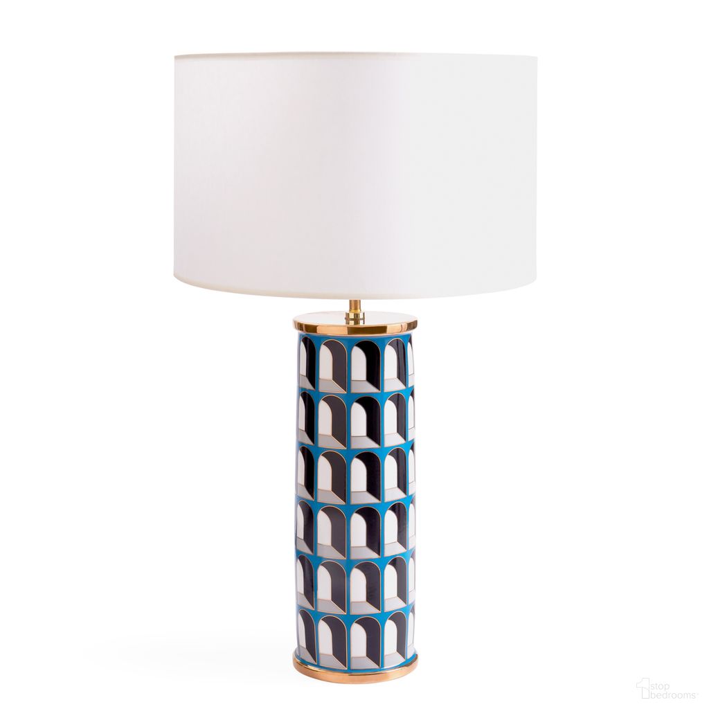 Arcade Table Lamp In Black/White/Blue