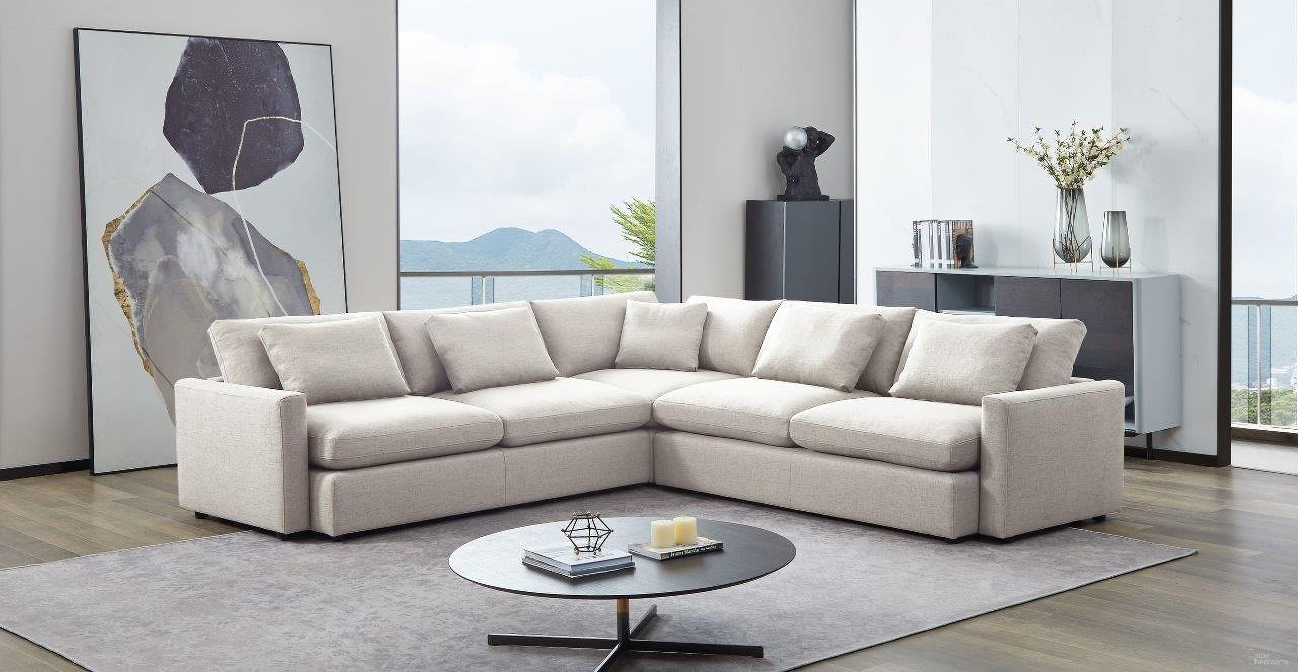 The appearance of Arcadia 3 Piece Corner Sectional with Feather Down Seating In Cream Fabric designed by Diamond Sofa in the modern / contemporary interior design. This cream piece of furniture was selected by 1StopBedrooms from Arcadia Collection to add a touch of cosiness and style into your home. Sku: ARCADIAASCM;ARCADIASCCM;ARCADIAASCM. Material: Fabric. Layout: L-Shape.