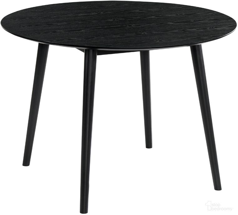 The appearance of Arcadia 42 Inch Round Dining Table In Black Wood designed by Armen Living in the transitional interior design. This black piece of furniture was selected by 1StopBedrooms from Arcadia Collection to add a touch of cosiness and style into your home. Sku: LCARDIBL42. Table Base Style: Legs. Table Top Shape: Round. Material: Rubberwood. Size: 42".