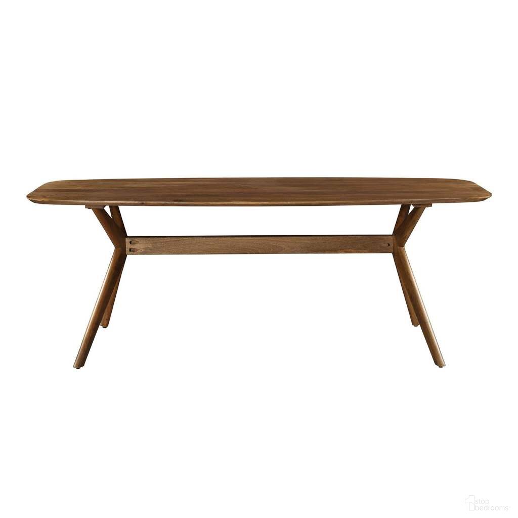 The appearance of Arcadia Dining Table In Light Walnut designed by LH Imports in the modern / contemporary interior design. This light walnut piece of furniture  was selected by 1StopBedrooms from Arcadia Collection to add a touch of cosiness and style into your home. Sku: ARC-SHA-05. Table Base Style: Trestle. Table Top Shape: Rectangular. Size: 40" x 84". Material: Mango.