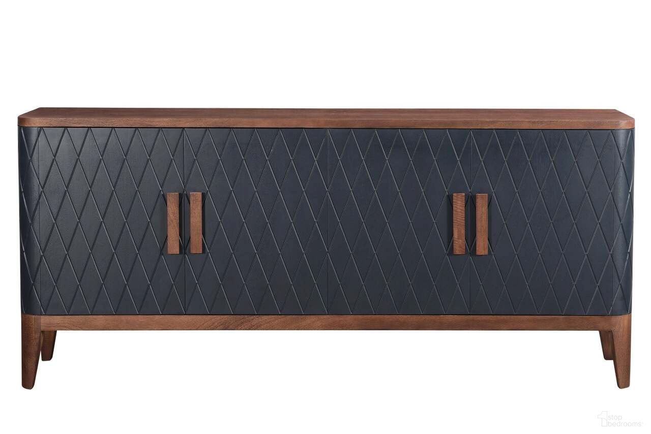 The appearance of Arcadia Eden Sideboard In Blackish Blue and Medium Teak designed by LH Imports in the modern / contemporary interior design. This blackish blue/medium teak piece of furniture  was selected by 1StopBedrooms from Arcadia Collection to add a touch of cosiness and style into your home. Sku: ARC-SHA-02. Material: Mango.