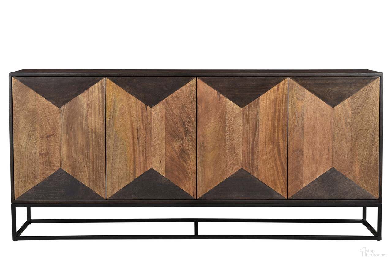 The appearance of Arcadia Illusion Sideboard In Medium Walnut and Light Teak designed by LH Imports in the modern / contemporary interior design. This medium walnut/light teak piece of furniture  was selected by 1StopBedrooms from Arcadia Collection to add a touch of cosiness and style into your home. Sku: ARC-SHA-52. Material: Iron.