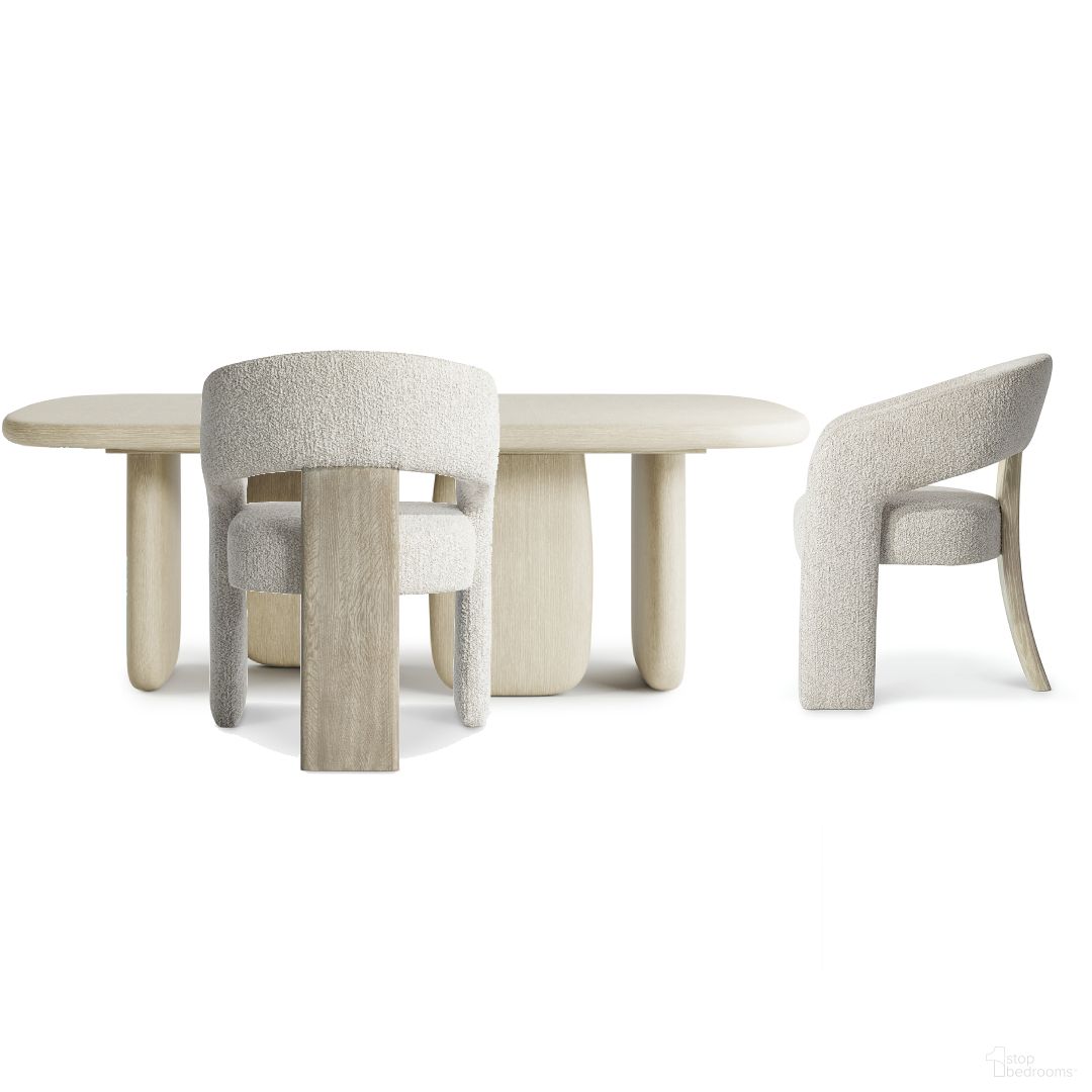 The appearance of Arcadia Rectangle Dining Room Set In Clay designed by Bernhardt in the modern / contemporary interior design. This clay piece of furniture was selected by 1StopBedrooms from Arcadia Collection to add a touch of cosiness and style into your home. Sku: 334245;334246;334554. Material: Wood. Table Top Shape: Rectangular. Size: 46" x 86".