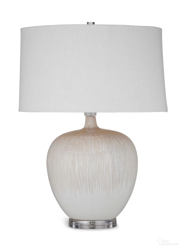 Arcadia Table Lamp In White and Beige