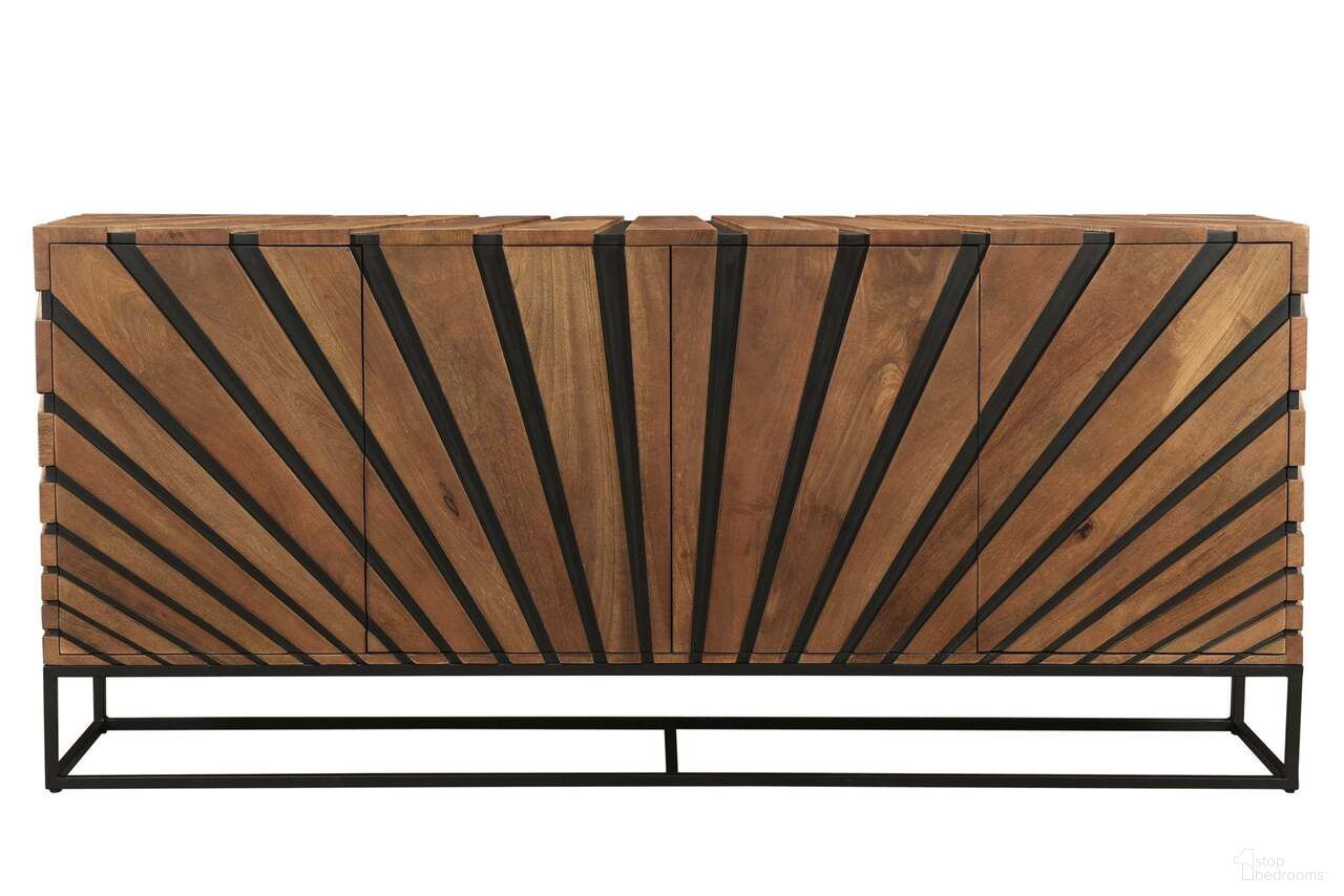 The appearance of Arcadia Virtual Sideboard In Black and Light Teak designed by LH Imports in the modern / contemporary interior design. This black and light teak piece of furniture  was selected by 1StopBedrooms from Arcadia Collection to add a touch of cosiness and style into your home. Sku: ARC-SHA-51. Material: Mango.