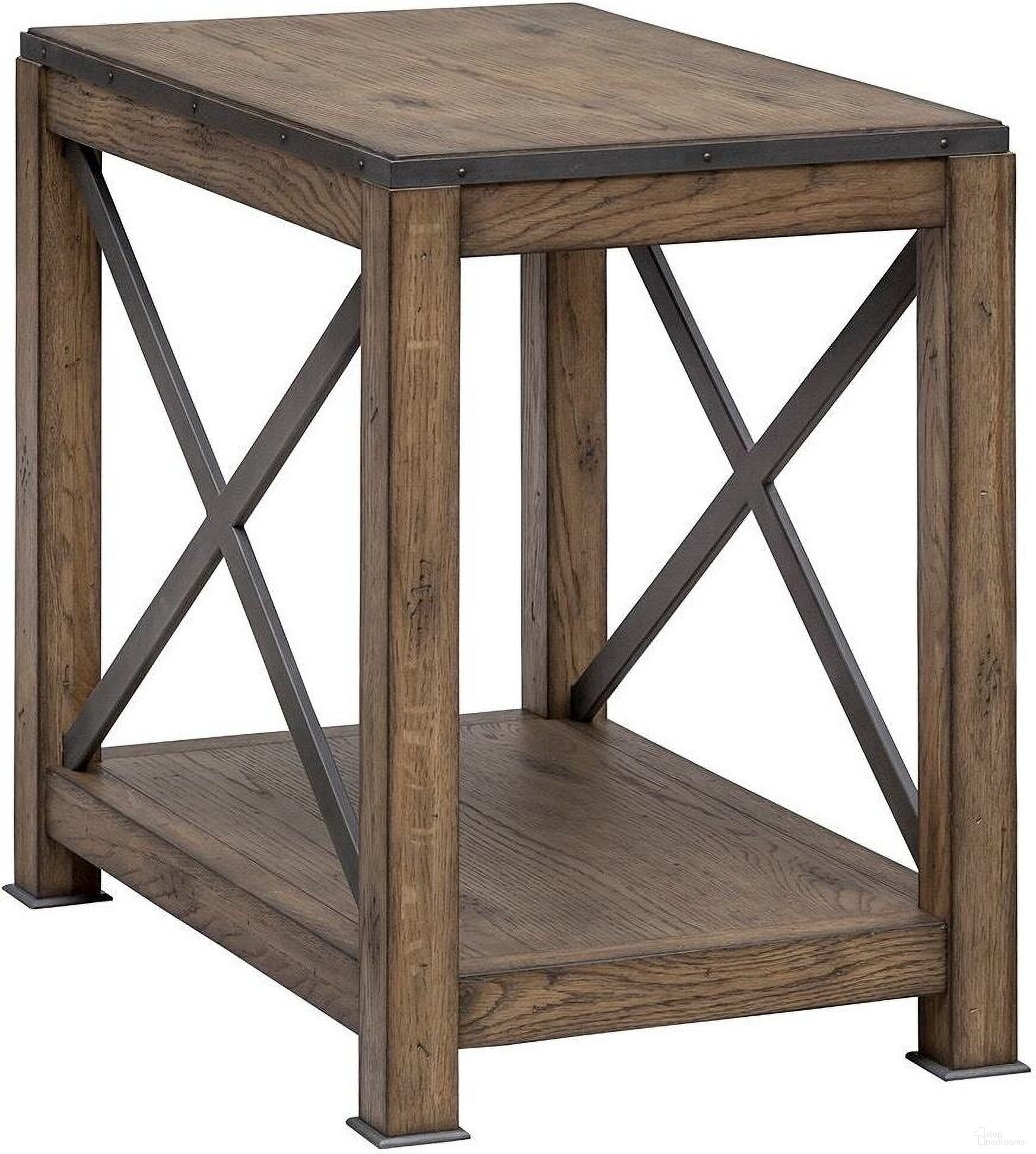 The appearance of Arcadian Rectangular End Table In Burnished Oak designed by Fairfield Chair in the country / farmhouse interior design. This burnished oak piece of furniture was selected by 1StopBedrooms from Arcadian Collection to add a touch of cosiness and style into your home. Sku: 8063-95. Material: Oak.
