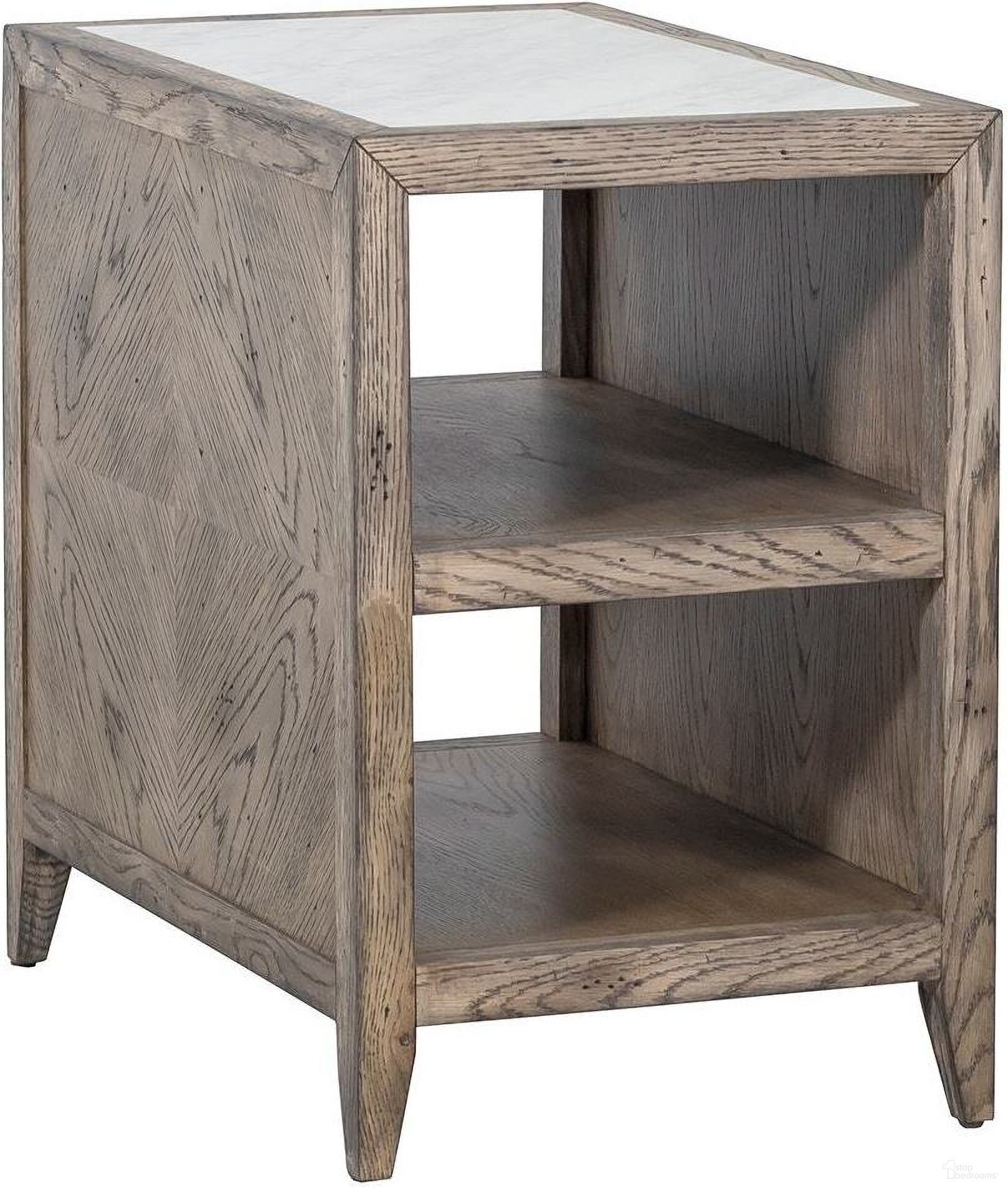 The appearance of Arcadian Rectangular End Table with 2 Shelves In Burnished Oak designed by Fairfield Chair in the country / farmhouse interior design. This burnished oak piece of furniture was selected by 1StopBedrooms from Arcadian Collection to add a touch of cosiness and style into your home. Sku: 8063-ET. Material: Oak.