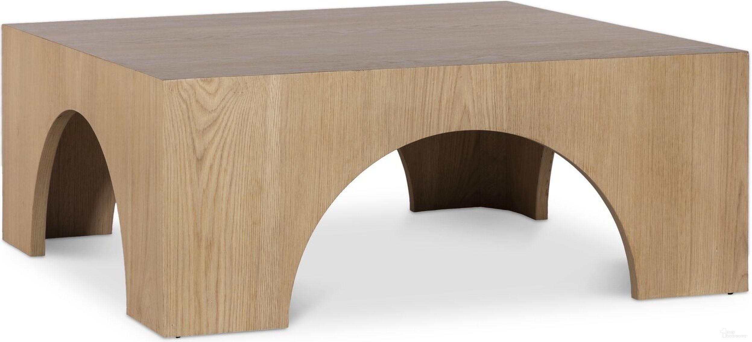 The appearance of Arch Coffee Table In Oak designed by Meridian in the modern / contemporary interior design. This oak piece of furniture was selected by 1StopBedrooms from Arch Collection to add a touch of cosiness and style into your home. Sku: 273Oak-C. Material: Plywood.
