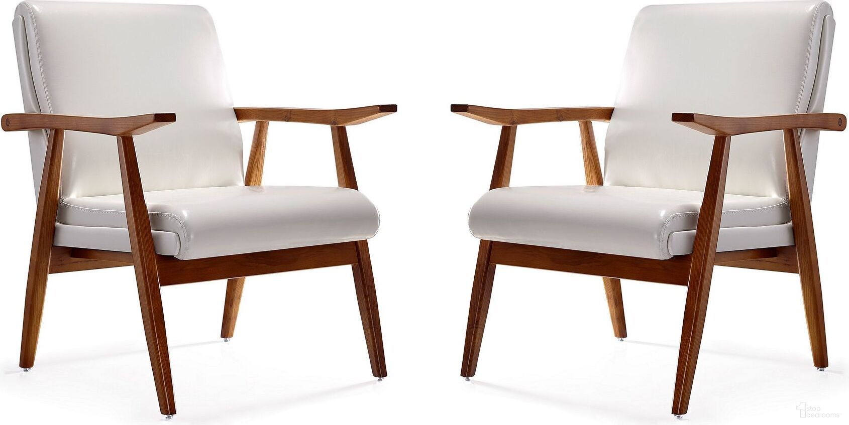 Arch Duke Accent Chair in White and Amber (Set of 2)