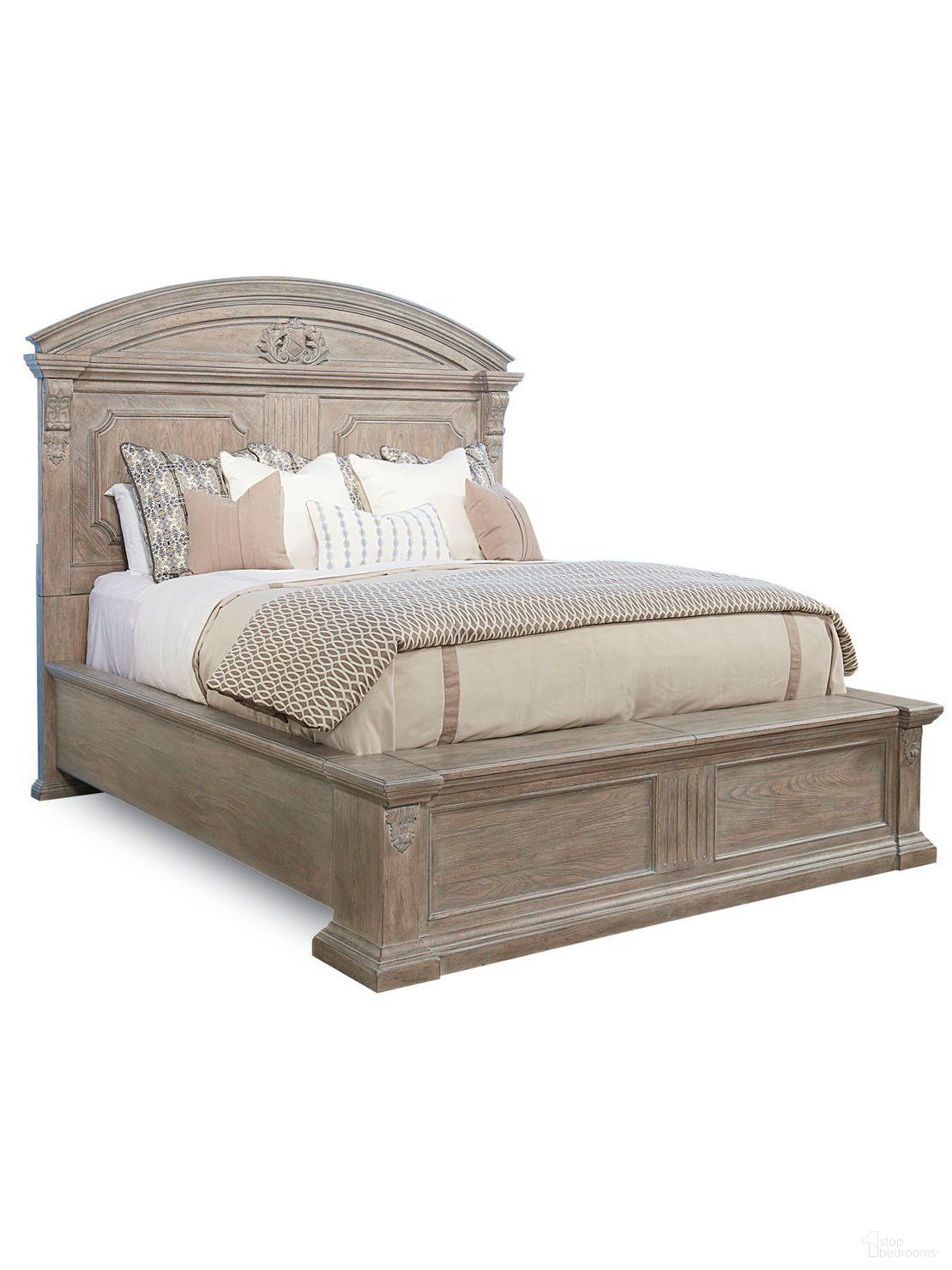The appearance of Arch Salvage Parchment Queen Chambers Panel Bed designed by A.R.T. in the modern / contemporary interior design. This parchment piece of furniture was selected by 1StopBedrooms from Arch Salvage Collection to add a touch of cosiness and style into your home. Sku: 233155-2802HB;233155-2802FB;233155-2802RS. Bed Type: Panel Bed. Material: Wood. Bed Size: Queen.