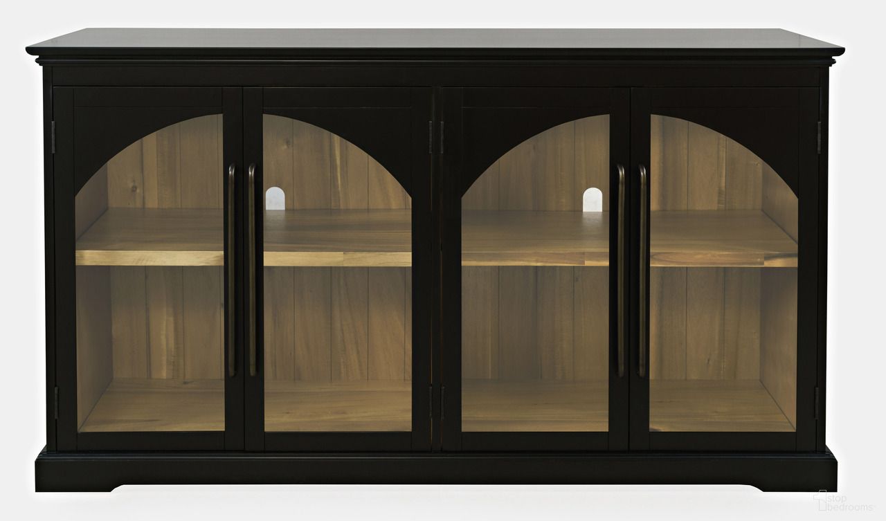 The appearance of Archdale 65 Inch Gothic Arch Sideboard Storage Cabinet with Glass Doors In Black designed by Jofran in the modern / contemporary interior design. This black piece of furniture was selected by 1StopBedrooms from Archdale Collection to add a touch of cosiness and style into your home. Sku: 2295-65. Material: Acacia.