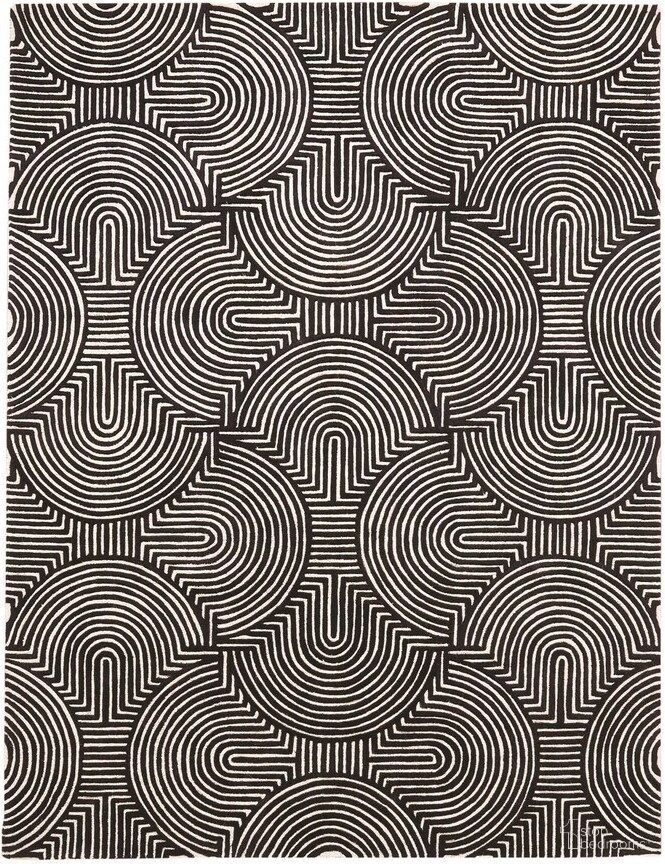 Arches 5 x 8 Rug In Black And Ivory