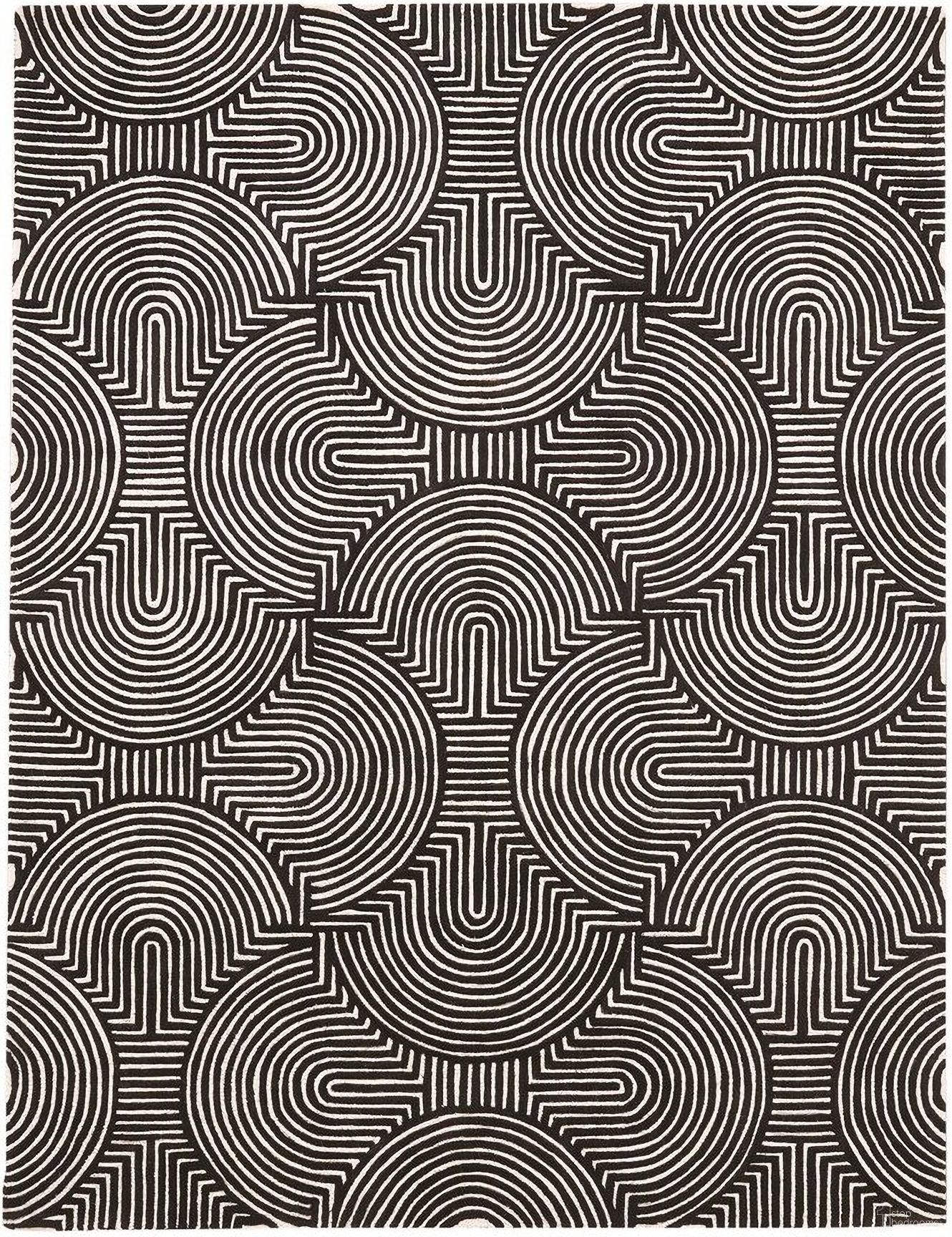 Arches 9 x 12 Rug In Black And Ivory
