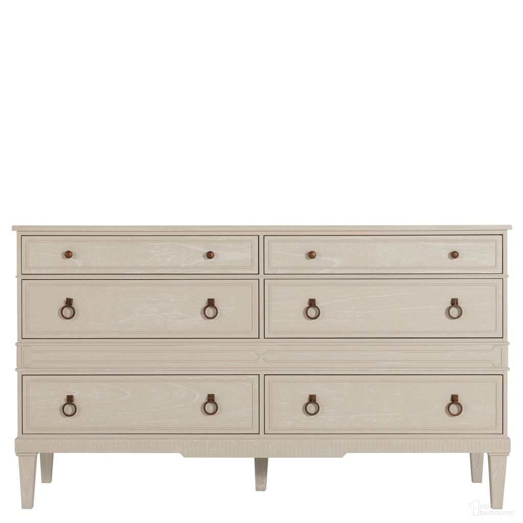 The appearance of Archie Dresser In Cerused White and Antique Bronze designed by Gabby in the transitional interior design. This cerused white/antique bronze piece of furniture was selected by 1StopBedrooms from Archie Collection to add a touch of cosiness and style into your home. Sku: SCH-175629. Material: Mindi Veneer.