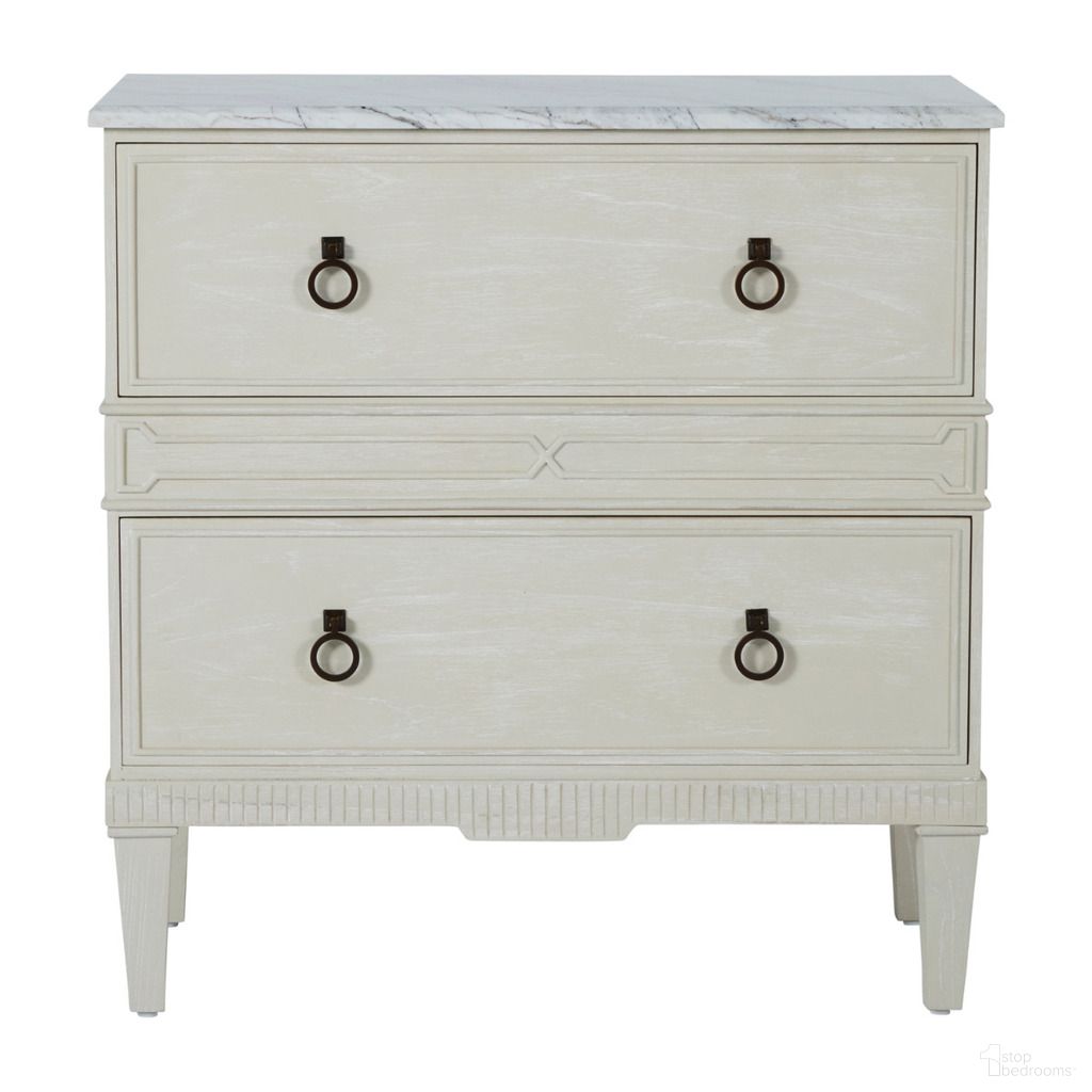 The appearance of Archie Nightstand In Cerused White and Antique Bronze designed by Gabby in the transitional interior design. This cerused white/antique bronze piece of furniture was selected by 1StopBedrooms from Archie Collection to add a touch of cosiness and style into your home. Sku: SCH-169275. Material: Wood.